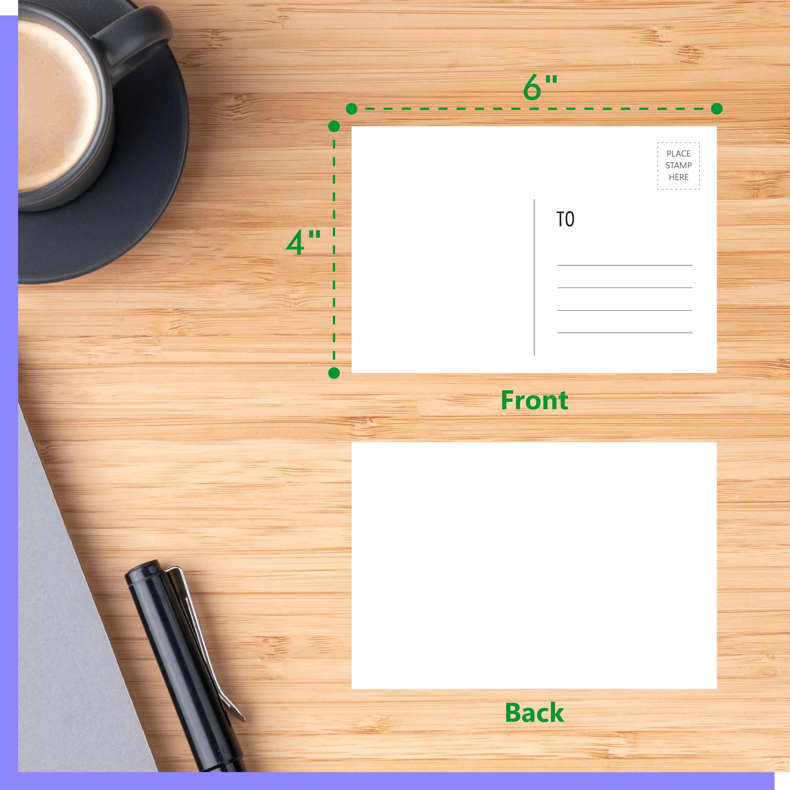 70 PCS Blank Printable Postcards with Mailing Side, 6