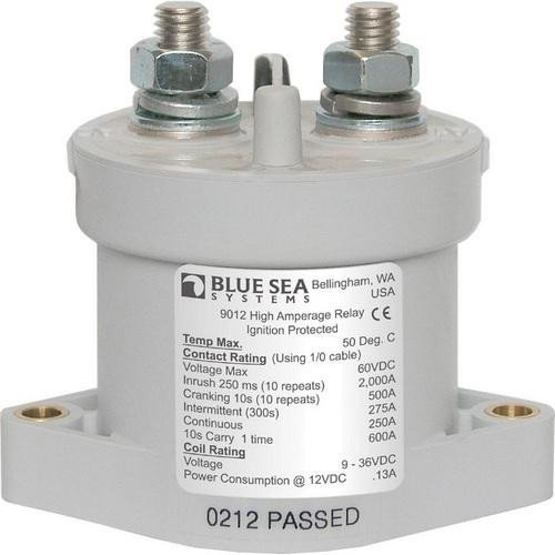 Blue Sea Systems Heavy Duty Solenoid Switch 12V/24V DC with Coil Economizer - Marine, RV, and Off-Grid Power Management Solution