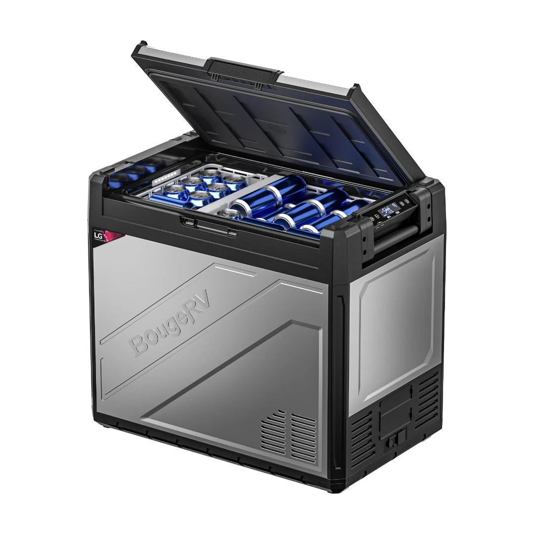 BougeRV Rocky 81QT Dual Zone 12V Portable Car Refrigerator Freezer with Battery - Perfect for Camping, Road Trips & RV Adventures