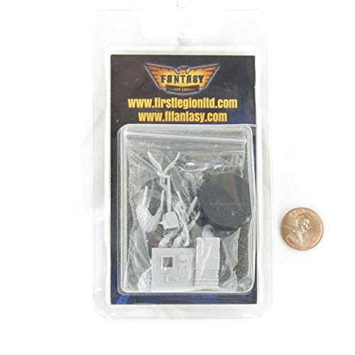 28mm Heroic Scale Female Priest with Bird Figure Kit - Unpainted Miniature for Warhammer & Tabletop RPG Gaming - First Legion Collection - Perfect for D&D, Wargaming and Fantasy Scenes