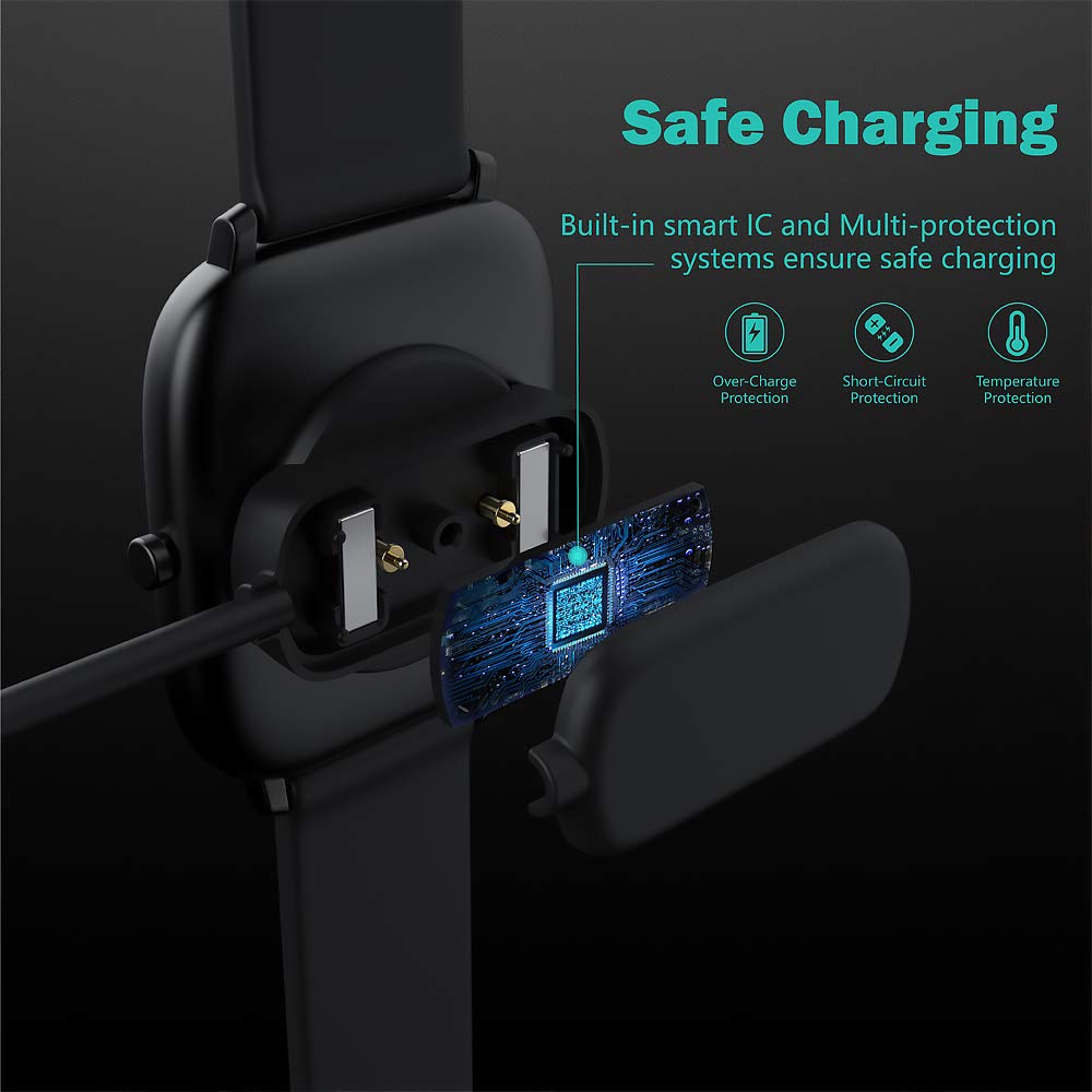 TUSITA Smartwatch Charger Compatible with Amazfit GTR/GTS/T-Rex Series - 3.3ft USB Charging Cable & Base - Replacement Watch Accessories for Home, Office & Travel Use
