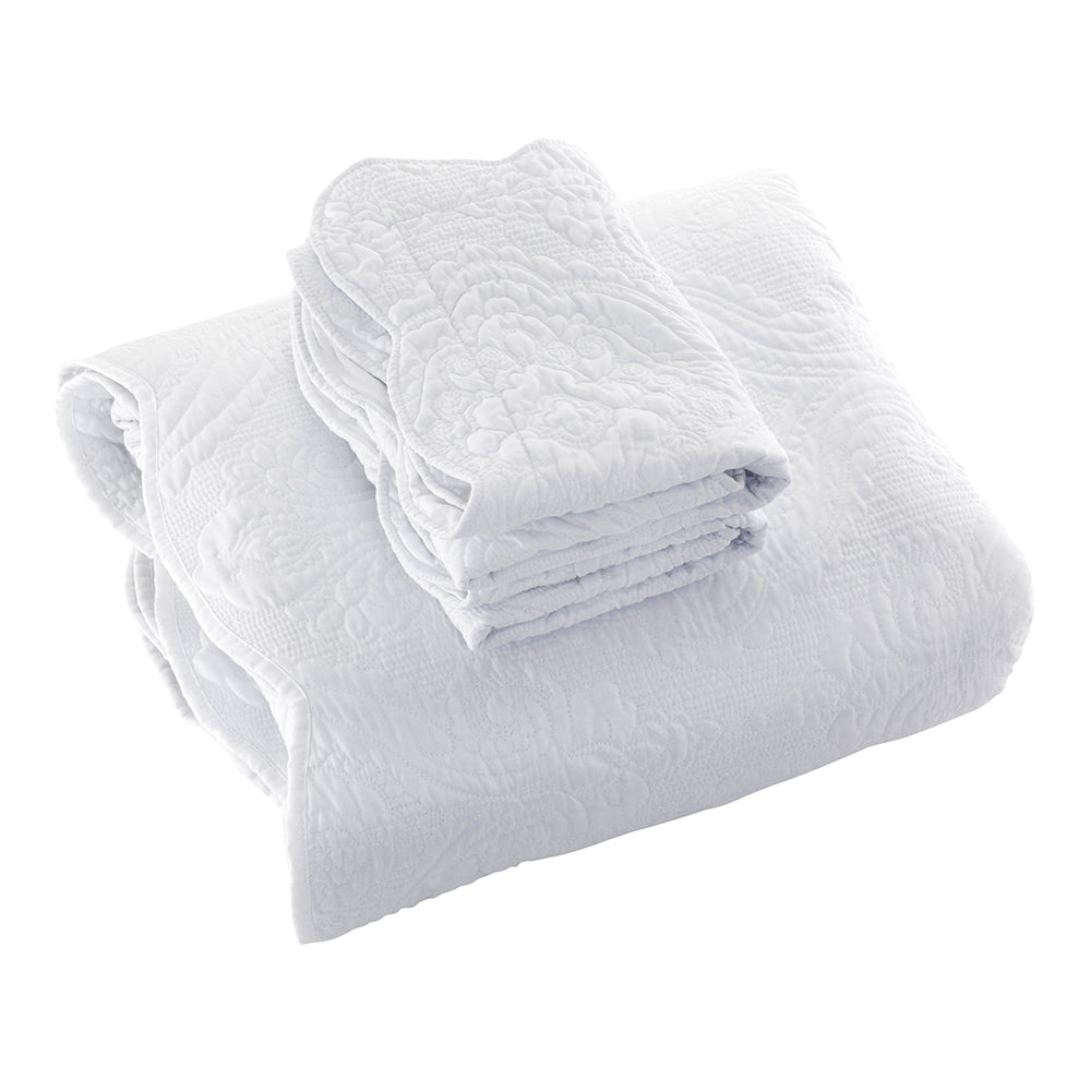 Cordelia White Queen Size Bedspread Set - Soft Luxury Bedding for Master Bedroom & Guest Room | Perfect for Hotels, Airbnb & Home Decor