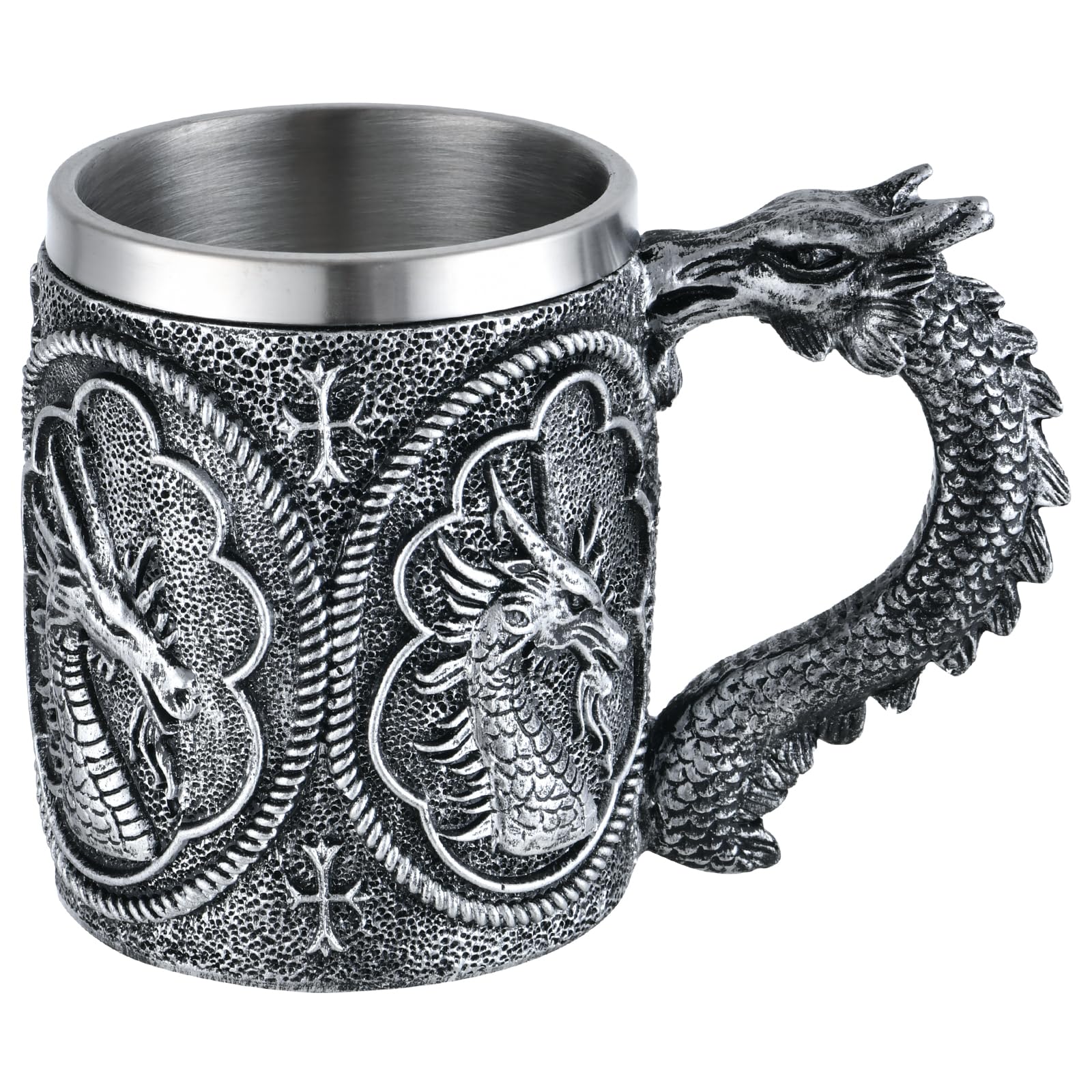 Nordic Viking Rune Mug - Stainless Steel & Wooden Beer Tankard with Norse Runes - Perfect Viking Gift for Men, D&D Enthusiasts & Norse Decor - Ideal for Medieval Parties, Game Nights & Home Bar Decorations