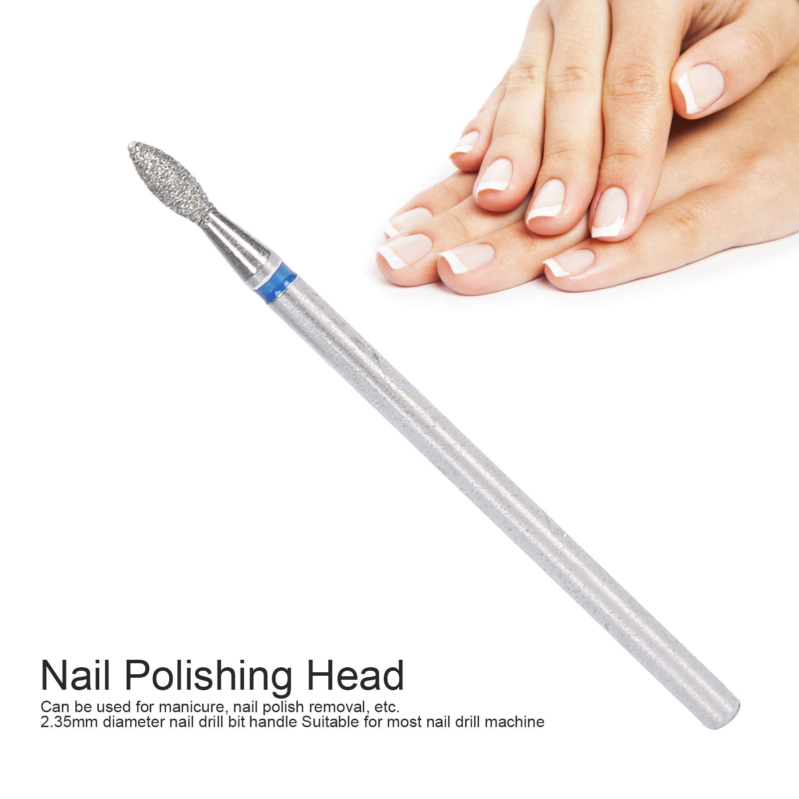 HURRISE 50Pcs Nail Drill Bits Set - Professional Electric Nail File Replacement Heads for Acrylic Gel Nails, Manicure & Pedicure Tools with 2.3mm Shank - Perfect for Nail Salon, Home Use & DIY Nail Art