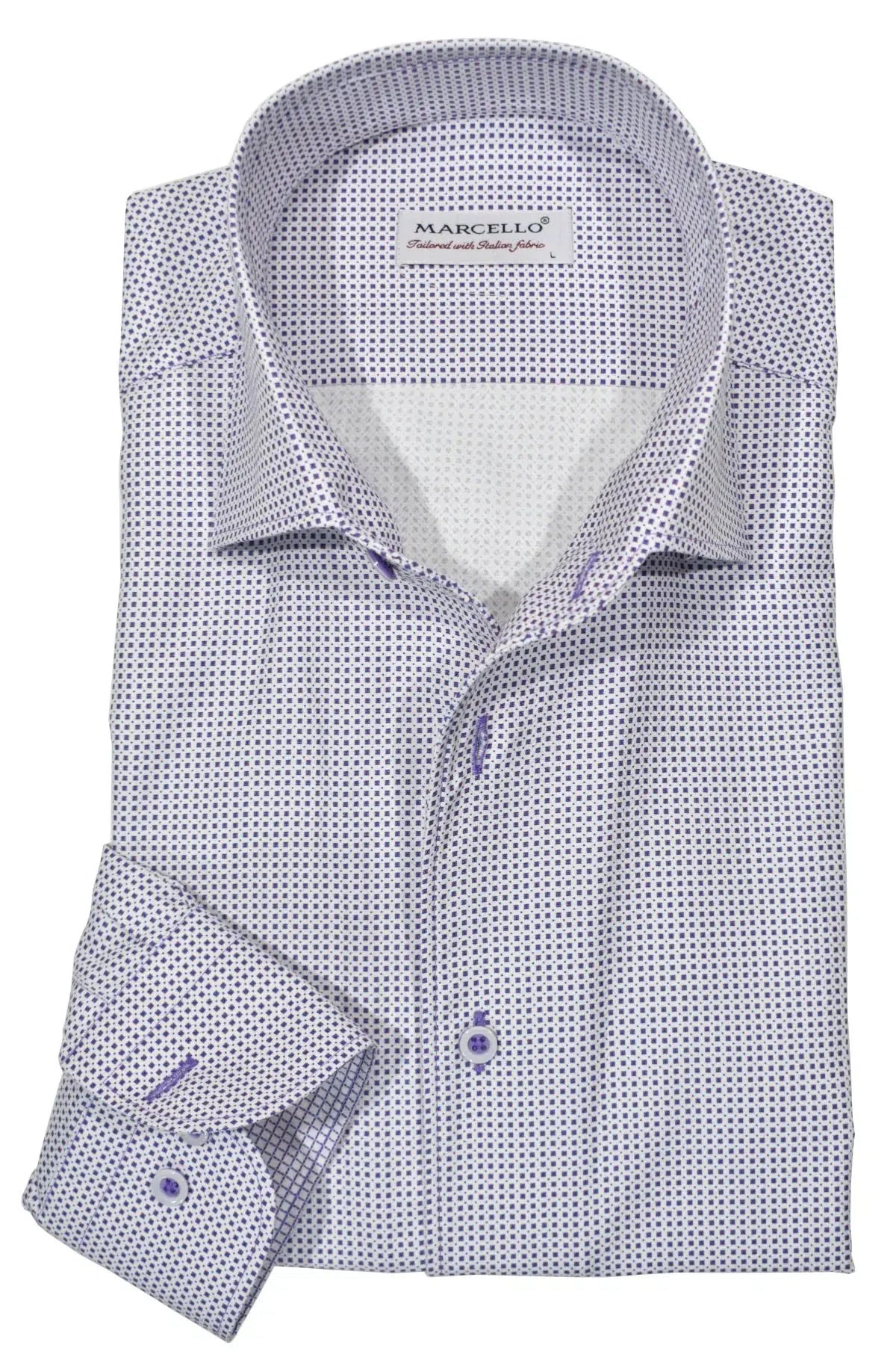 CMW727R Men's Cuadra Purple Casual Cotton Shirt - Stylish & Comfortable for Everyday Wear, Office & Outings