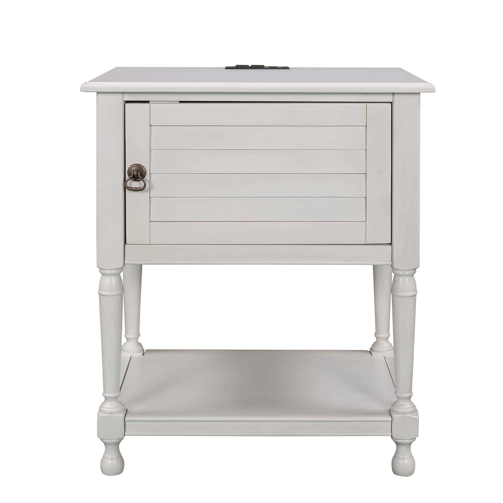 Mid Century Modern Nightstand - White Wood Bedside Table with Storage Drawer & Shelf for Bedroom - Compact End Table for Small Spaces, Apartment Living & Guest Rooms