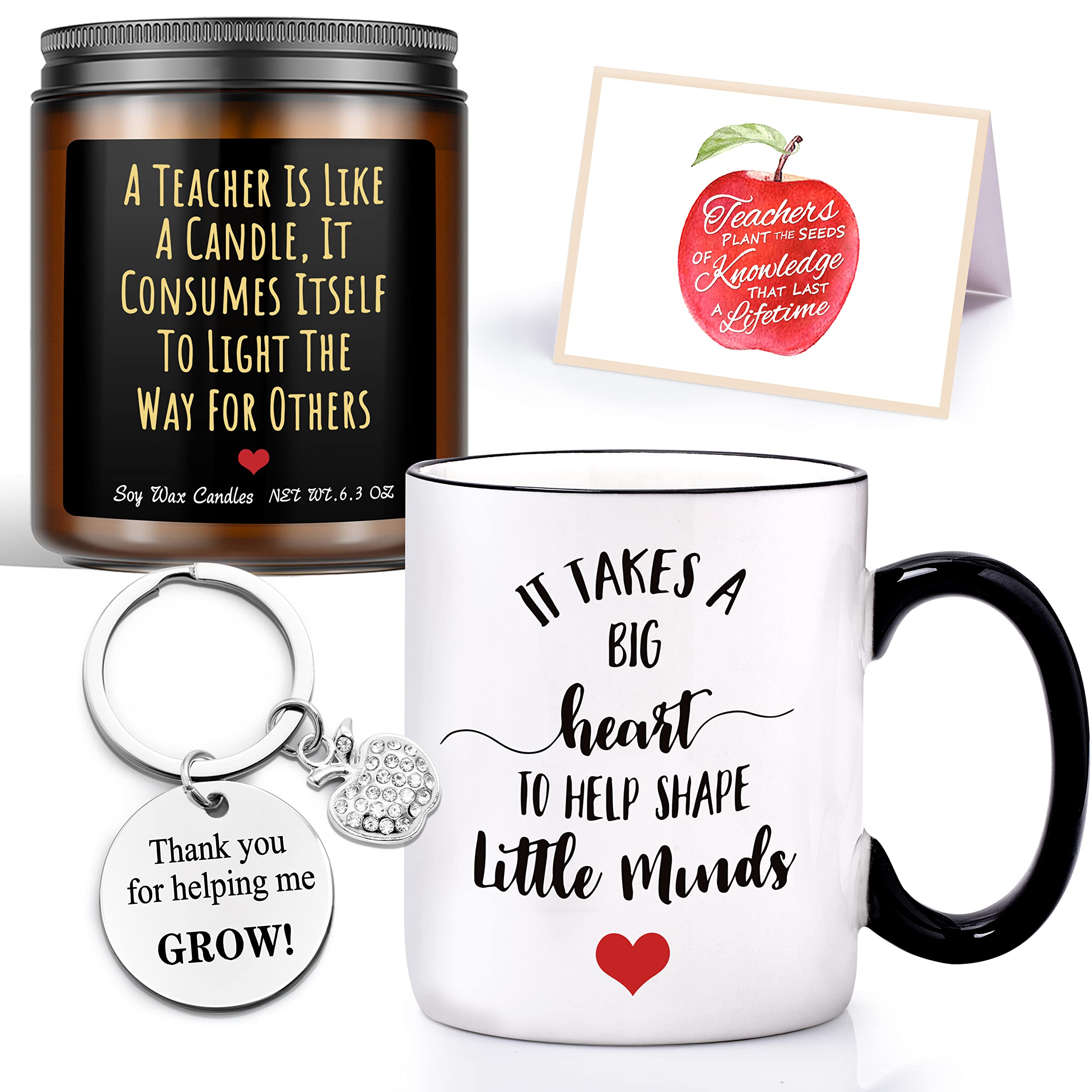 Best Teacher Gifts for Women - Coffee Mug & Candle Set for Graduation, Daycare & Preschool Appreciation