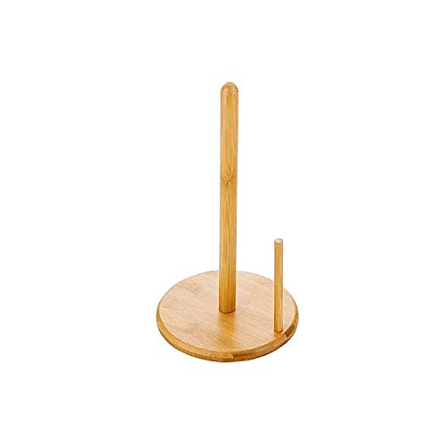 Bamboo Paper Towel Holder Stand - Wooden Kitchen & Bathroom Towel Roll Organizer Rack for Cabinet, Countertop - Perfect for Home, Office, and RV Use
