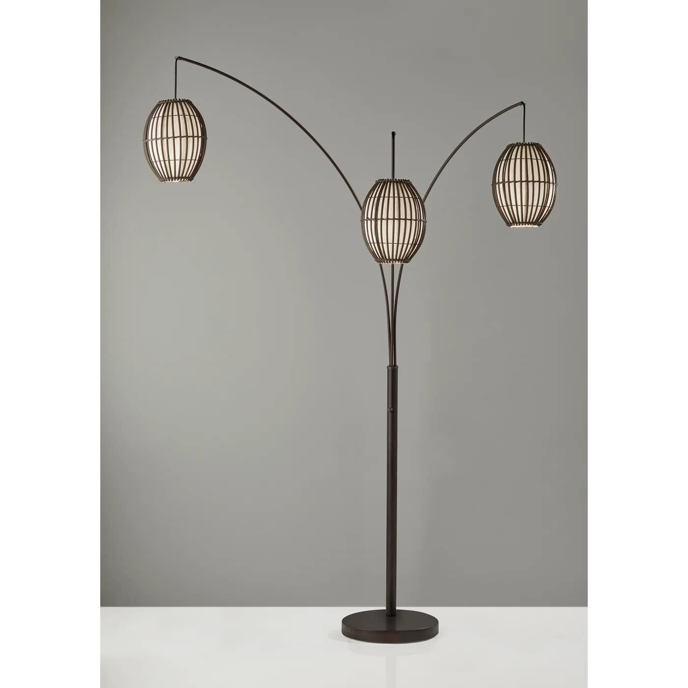Adesso 4026-26 Maui Arc Floor Lamp - 82 Inch Tall, 3x60W Incandescent or 13W CFL Bulb Compatible, Antique Bronze Finish - Perfect for Living Room, Bedroom or Office Lighting