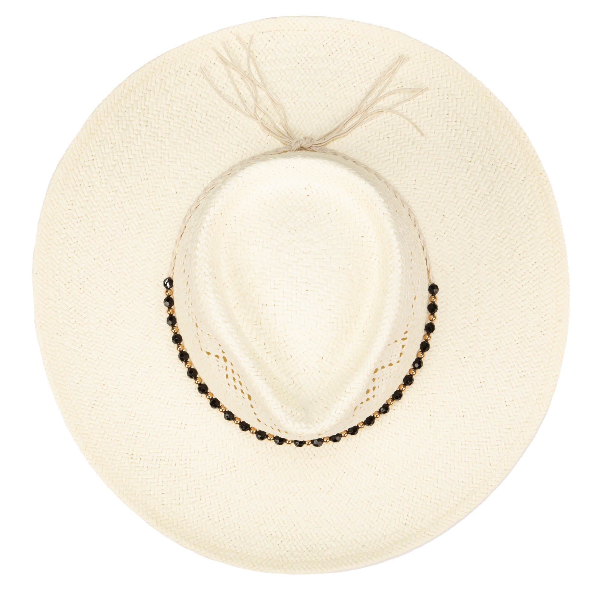 Stylish Woven Paper Fedora Hat with Beaded Band - Perfect for Beach Vacations, Summer Parties & Boho Fashion Outfits