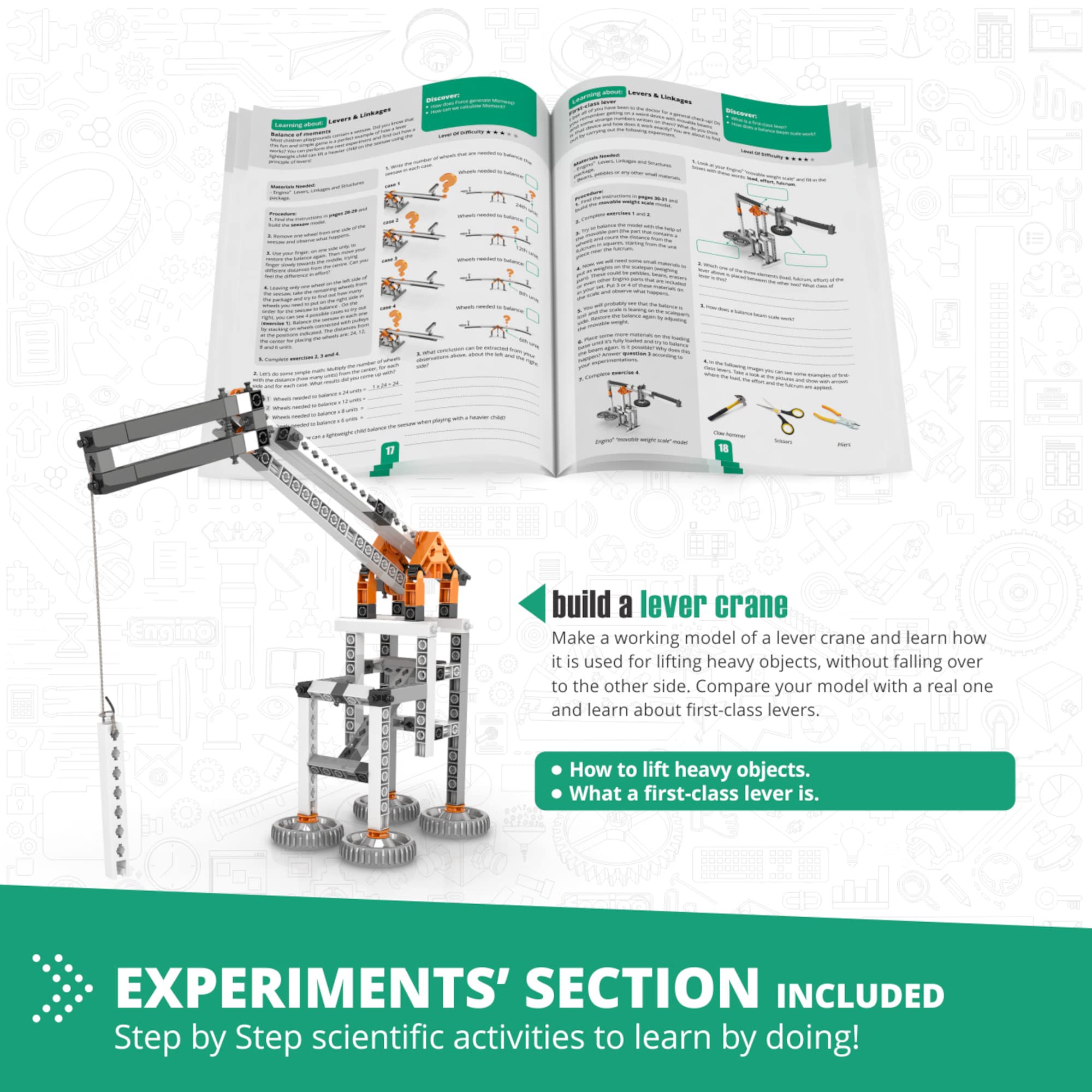Engino STEM Building Toys for Kids 9+ | Learn Physics Laws, Levers & Linkages | Science Construction Kit with Inertia & Friction Experiments | Educational Gift for Boys & Girls | Perfect for Classroom STEM Activities & Home Learning Projects