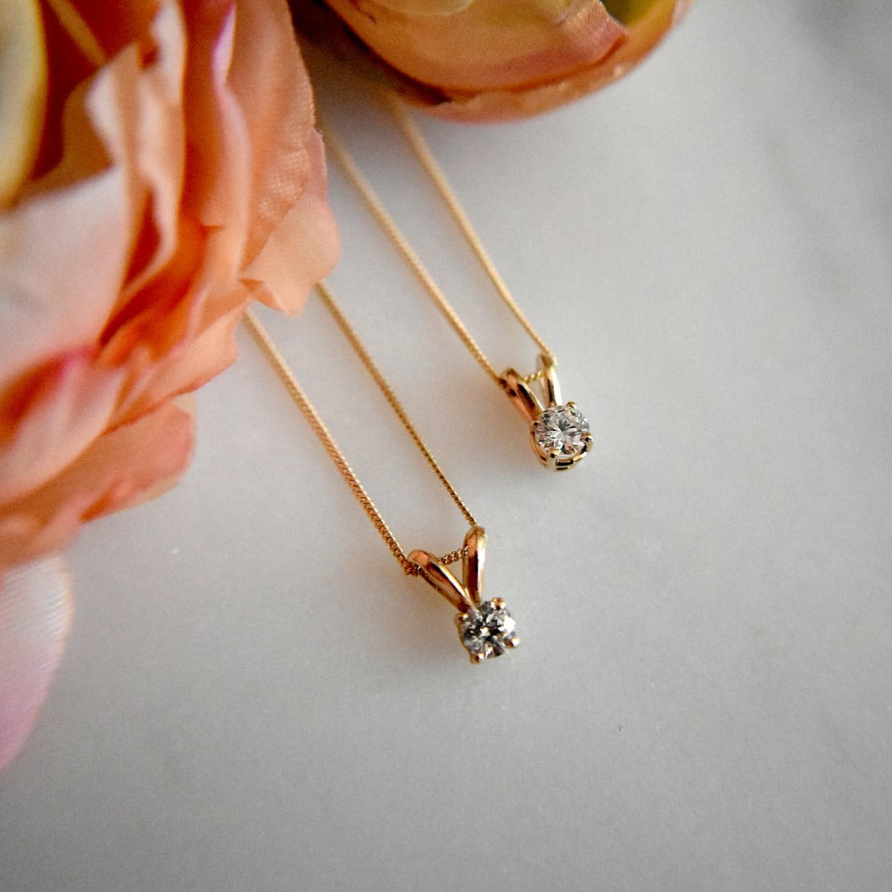 Exquisite Diamond Solitaire Necklace for Women - 14K White Gold Pendant Jewelry Gift for Anniversary, Valentine's Day & Special Occasions - Perfect for Weddings, Date Nights & Elegant Evening Events