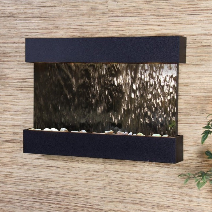 ADAGIO Reflection Creek Textured Black Silver Mirror RCS1740 - Modern Decorative Wall Mirror for Living Room, Bedroom & Entryway