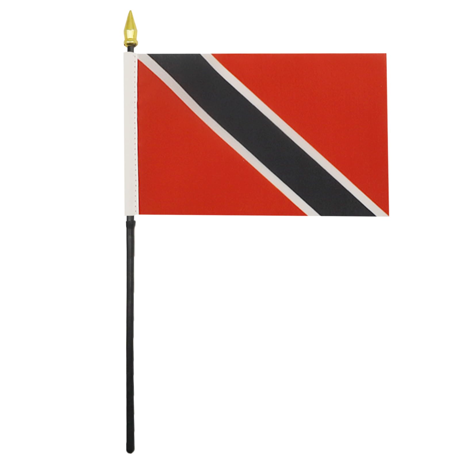 AZ FLAG Trinidad and Tobago Mini Desk Flag 4'' x 6'' - 100% Polyester Office Banner with 10'' Golden Spear Pole - Perfect for Home, Office & School Decor, International Events & National Pride Displays