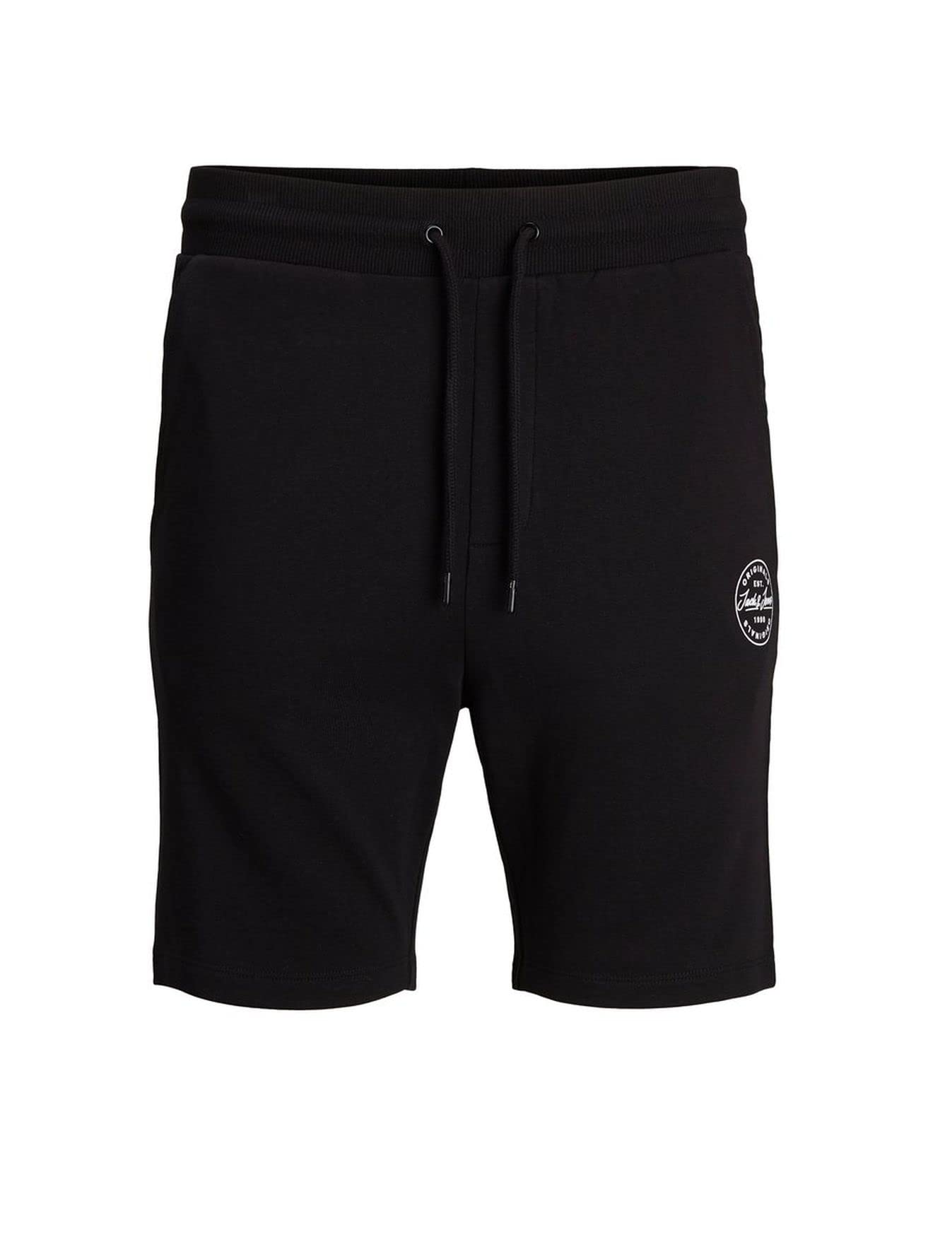 JACK & JONES Men's Adjustable Elastic Waist Shark Print Swim Shorts with Drawstring - Perfect for Beach, Pool, and Summer Vacation
