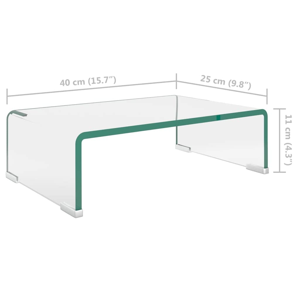 Clear Glass TV Stand Riser - 15.7