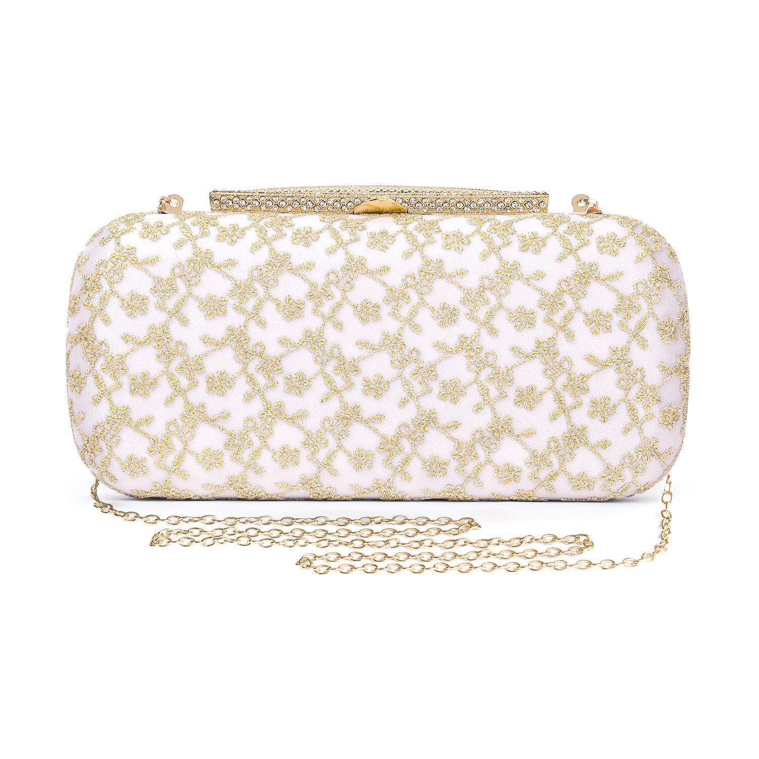 Elegant Lace Satin Wedding Clutch Purse for Women - Perfect for Bridal, Evening Parties & Formal Events