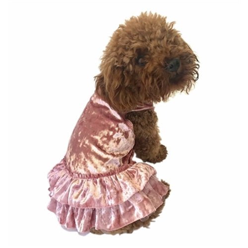 Elegant Blush Metallic Velvet Dress for Women - Perfect for Weddings, Parties & Special Occasions