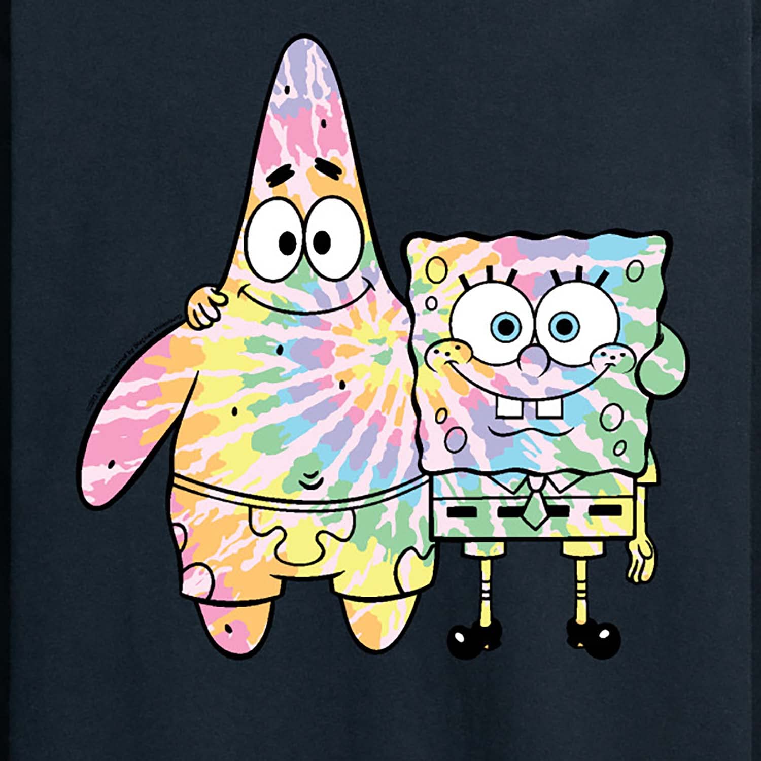 Spongebob & Patrick Tie Dye Men's Long Sleeve T-Shirt | HYBRID APPAREL | Cartoon Character Graphic Tee for Casual Wear & Fan Merchandise