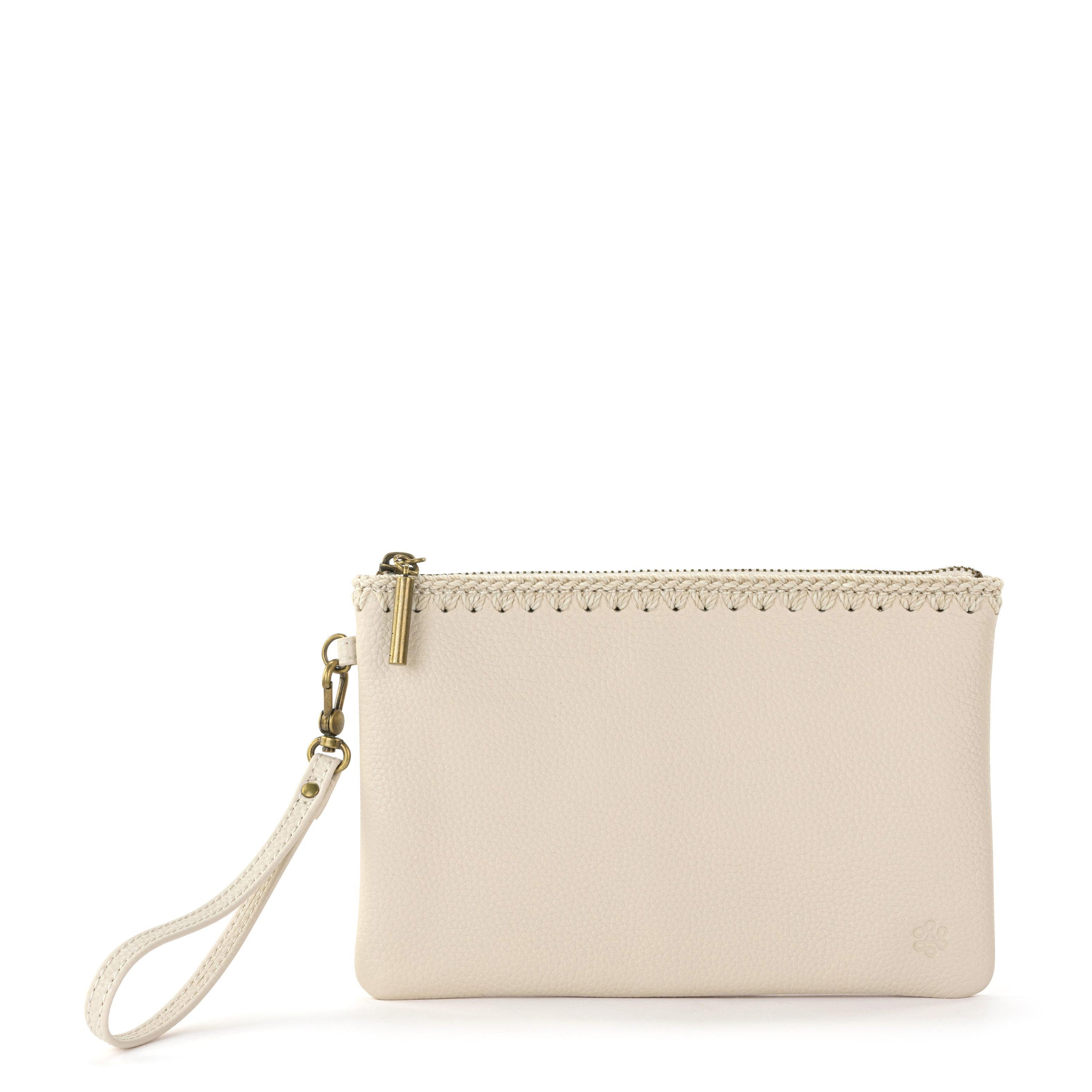 Premium Genuine Leather Vita Wristlet with Stone Accent - Stylish Women's Wallet for Everyday Use, Travel & Special Occasions