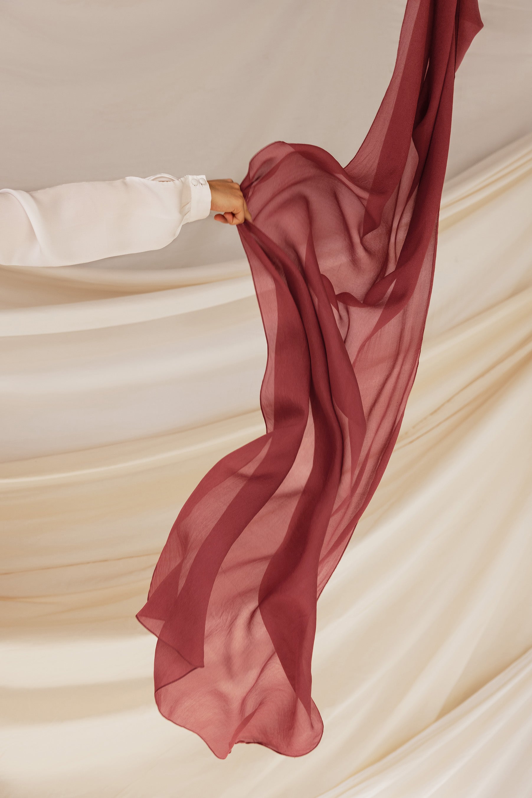 Spiced Apple Silk Chiffon Fabric - Soft Flowy Material for Dresses, Scarves & Home Decor | Perfect for DIY Fashion & Elegant Decorations