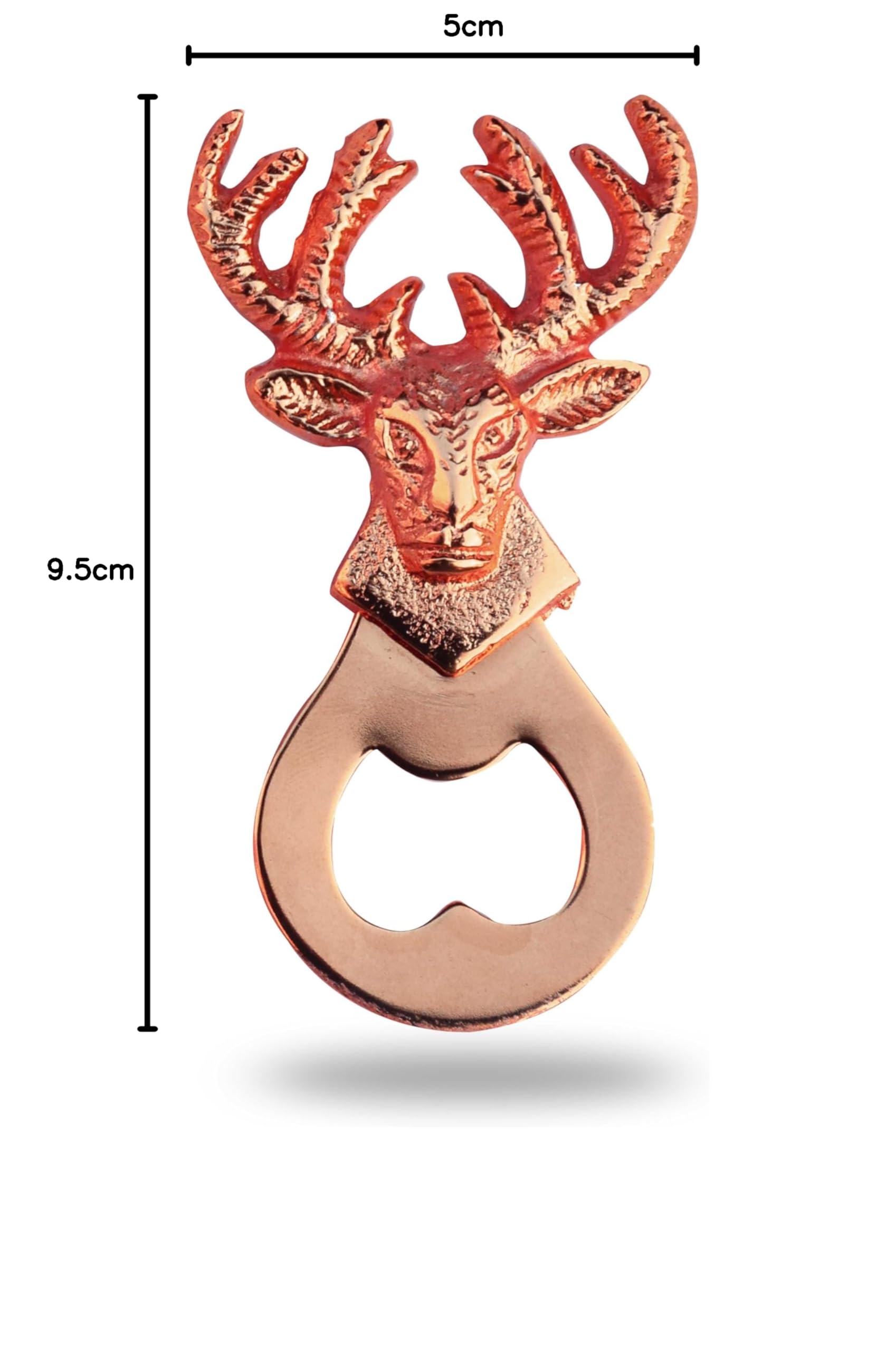 Pure Source India Metal Deer Design Bottle Opener - Copper | Premium Beer, Soda & Cold Drink Opener with Unique Deer Motif | Perfect for Home Bars, Parties & Outdoor Gatherings