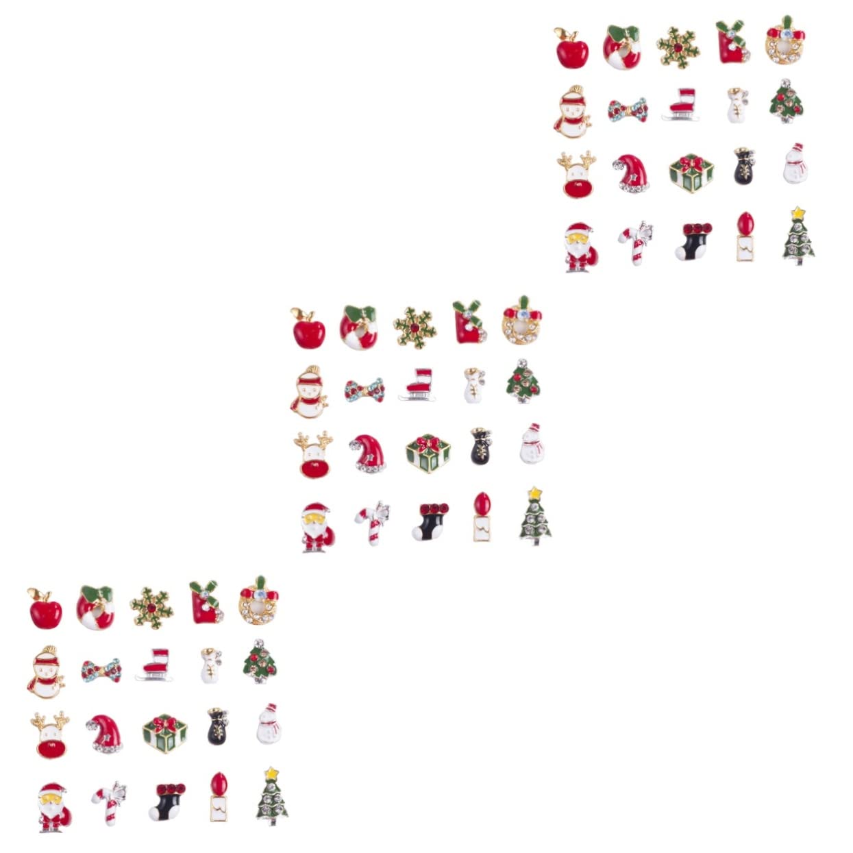 BIUDECO 3 Sets Christmas Nail Art Stickers - Holiday Nail Decals for Women, 60pcs Festive Nail Decorations with Christmas Theme Designs - Perfect for Parties, Gifts & Winter Nail Art