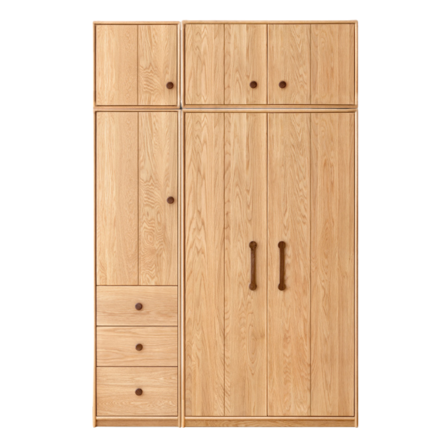 Solid Oak Wood Kids Wardrobe - Durable & Stylish Children's Closet Organizer for Bedroom, Nursery, or Playroom Storage