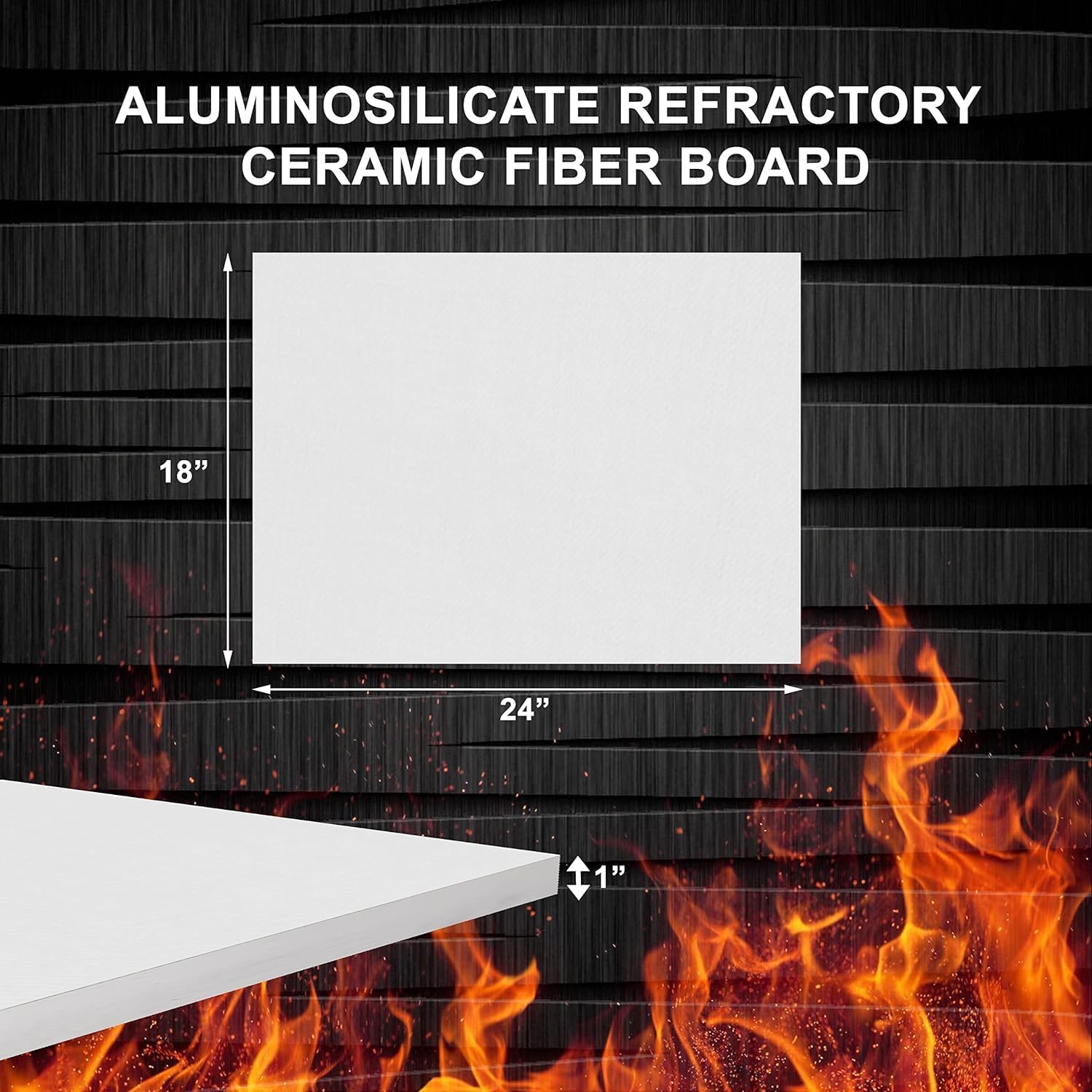 2 Pack High-Temperature Ceramic Fiber Board - 2300°F Fireproof Insulation - 1