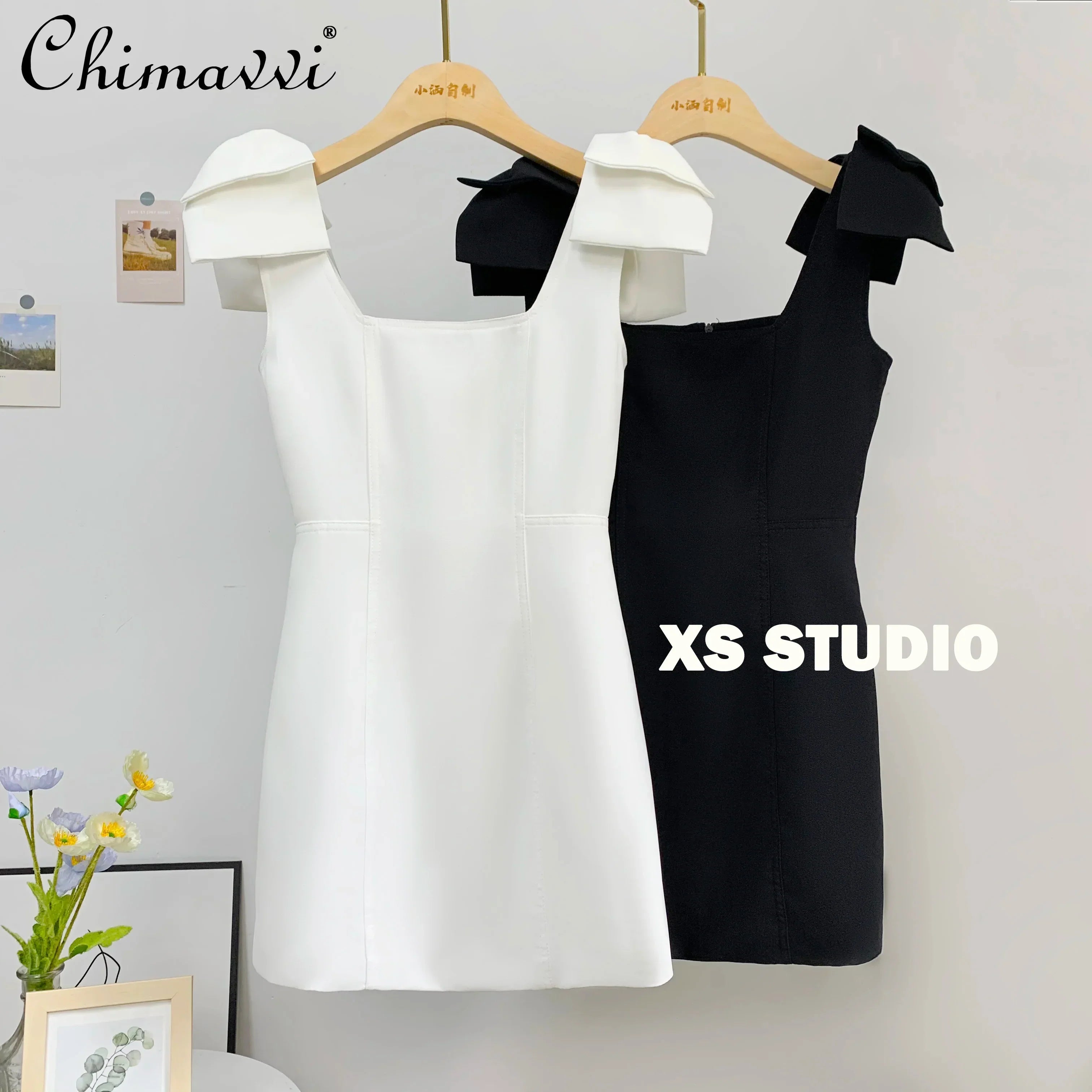 Sexy Bow Above Knee Suspender Dress for Women - Elegant Sleeveless A-Line High Waist Summer Dress | Perfect for Date Night, Cocktail Parties & Special Occasions