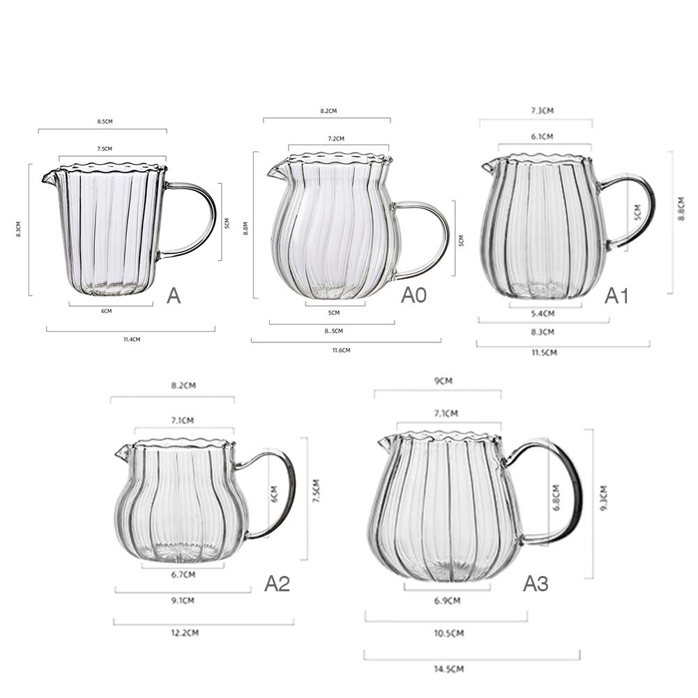 Elegant Wave Shaped Clear Crystal Glass Creamer and Milk Jug - Creative Embossed Stripe Pitcher for Coffee, Tea, Milk & Kitchen Use - Perfect for Dining, Entertaining & Home Decor
