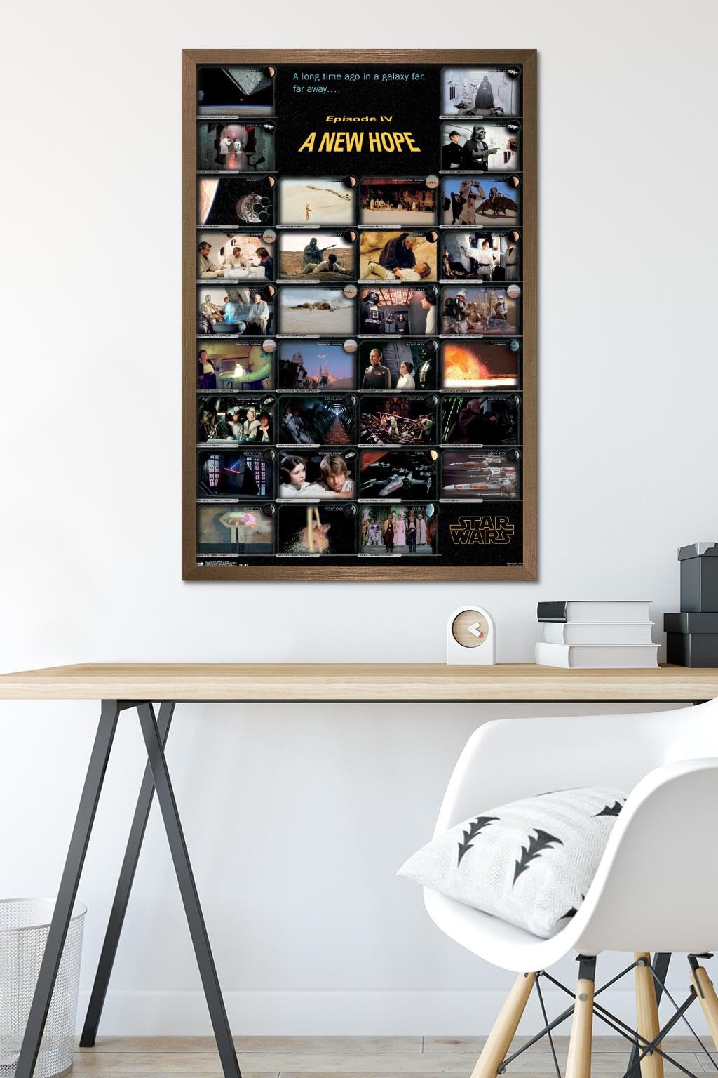 Star Wars A New Hope Framed Wall Poster 22.375 x 34 Inches - Bronze Frame | Home Theater Decor, Movie Room Art, Sci-Fi Fan Gift