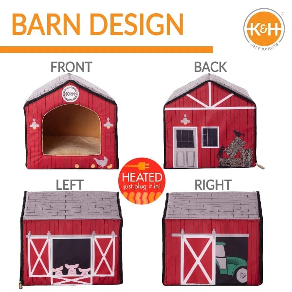 K&H Thermo Indoor Pet House - Heated Cat & Dog Bed with Soft Fleece Lining - Perfect for Winter Warmth & Comfort in Home, Office or Kennel