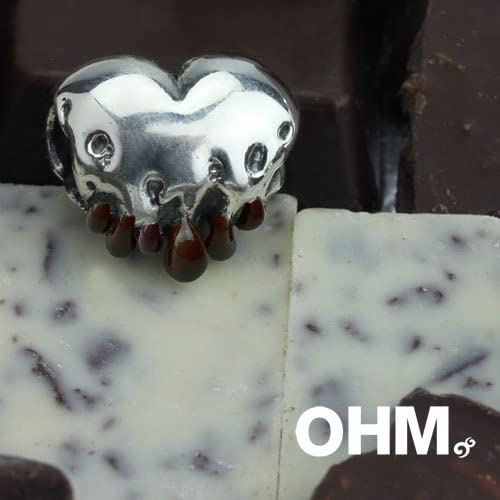 OHM Melting Heart Chocolate Tips Enamel Bead for Jewelry Making, DIY Crafts, and Gift Giving - Perfect for Necklaces, Bracelets, and Keychains