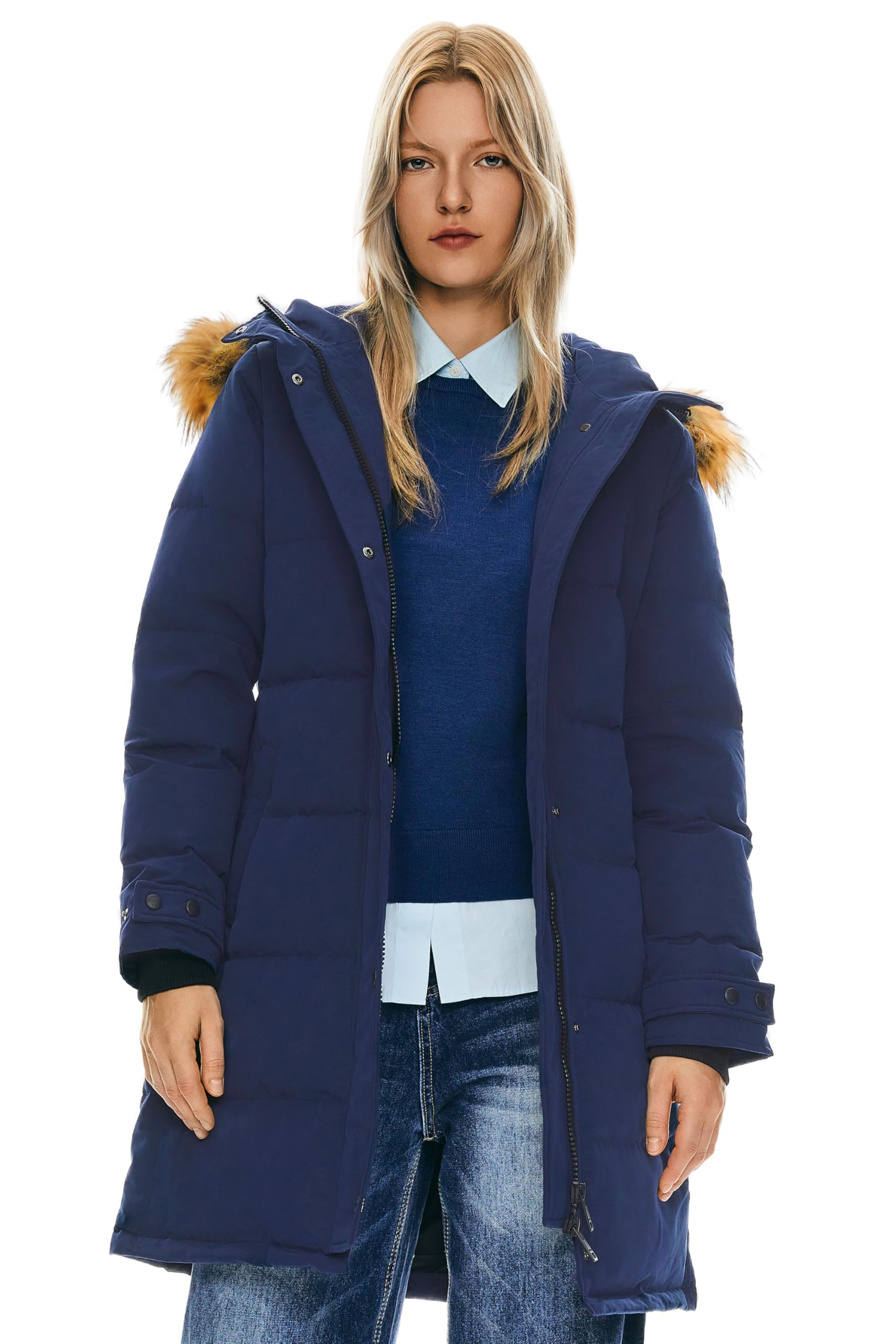 Orolay Women's Thickened Down Coat - Long Puffer Jacket with Adjustable Hood, Quilted Warm Winter Parka for Cold Weather | Perfect for Outdoor Activities, Snowboarding, and Daily Winter Wear