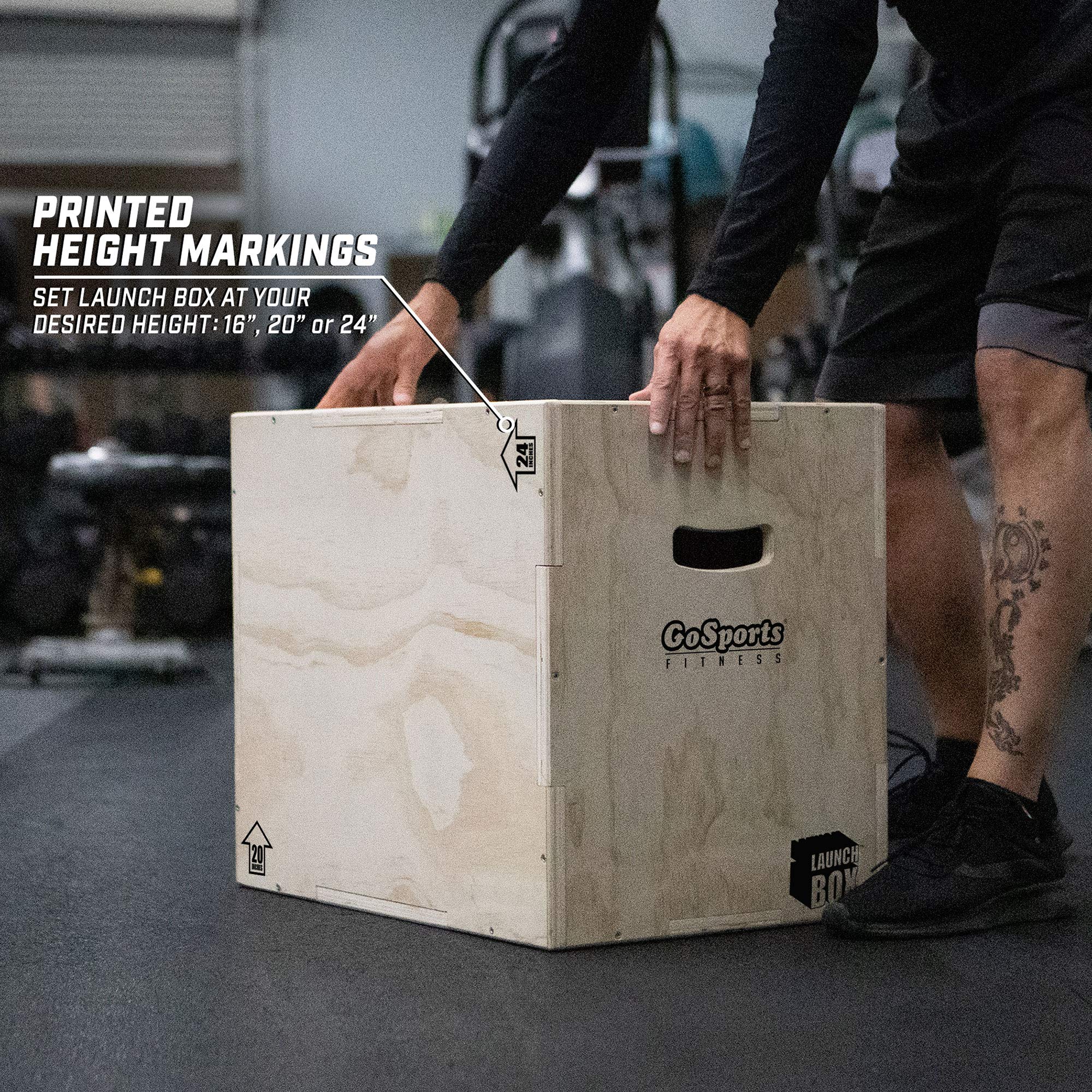 GoSports 3-in-1 Plyometric Jump Box Set - Small, Standard & XL Sizes for CrossFit, HIIT & Home Workouts - Adjustable Plyo Box for All Fitness Levels - Perfect for Gym, Outdoor & Functional Training