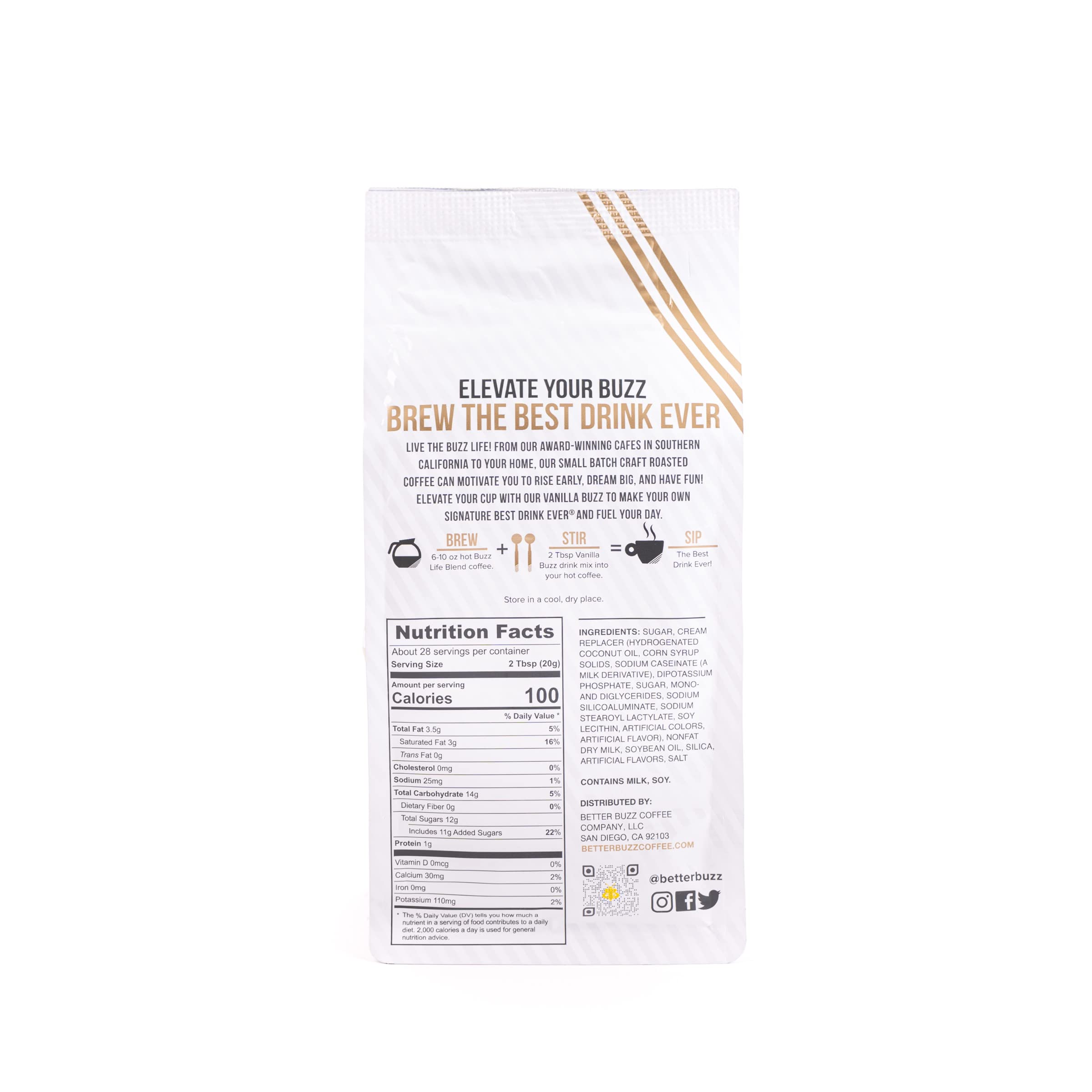Better Buzz Vanilla Coffee Creamer 20oz - Powder Mix for Lattes & Coffee