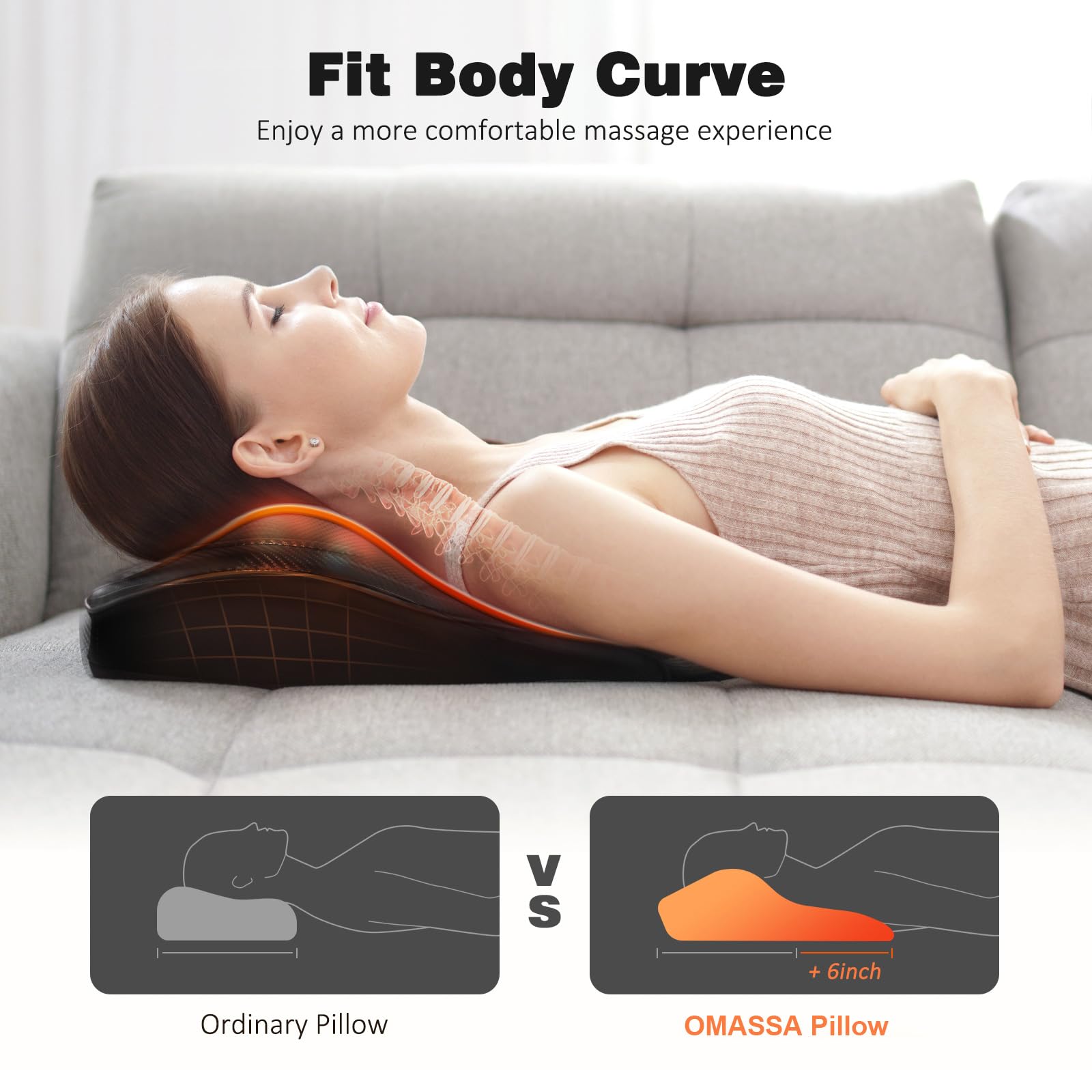 Heated Shiatsu Back and Neck Massager - 3D Kneading Deep Tissue Massage Pillow for Neck, Back, Shoulder Pain Relief - Perfect Gift for Mom, Dad, Women & Men - Ideal for Home, Office, and Travel Use