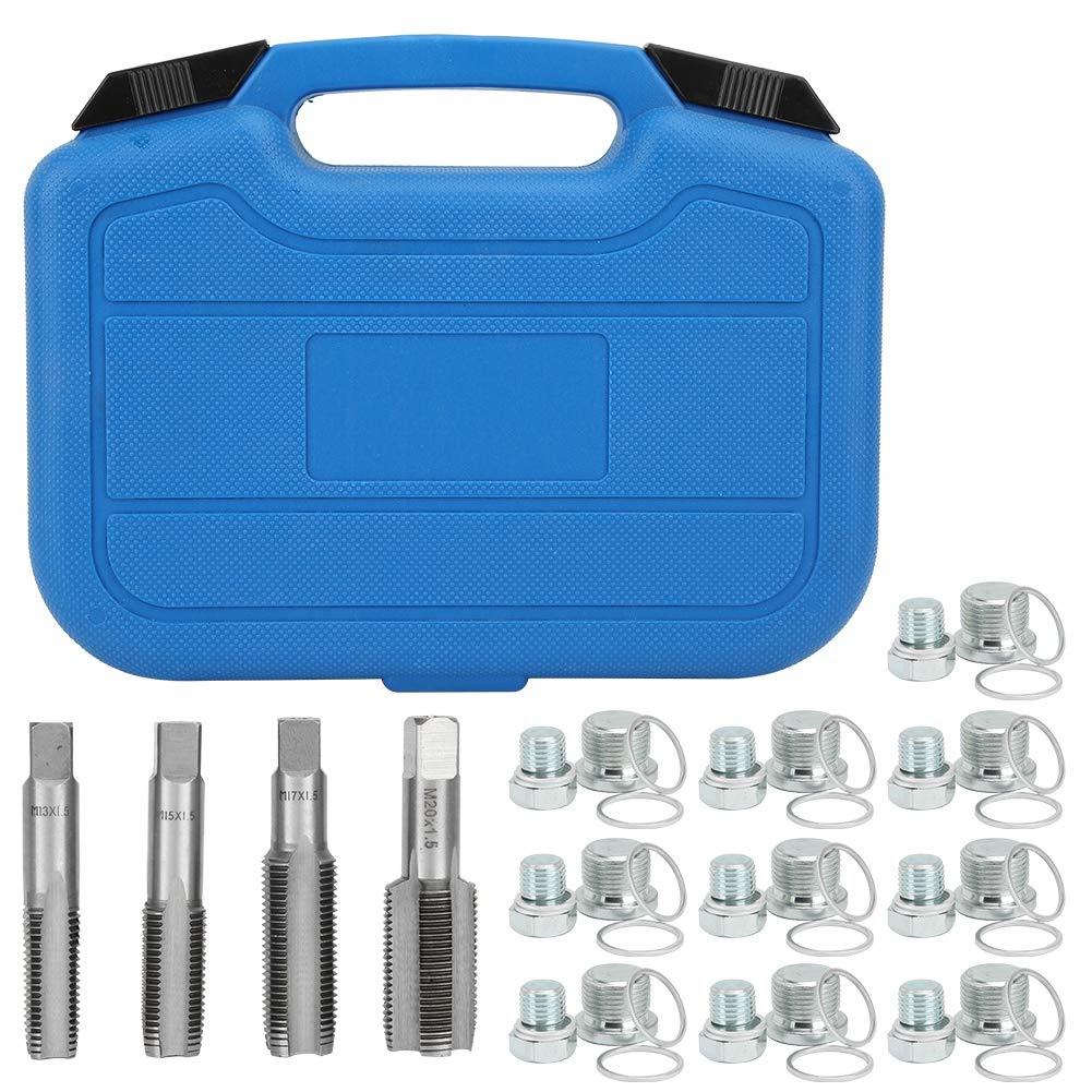 Aluminum Oil Pan Plug Screw & Thread Repair Kit - Universal Car Gearbox Oil Drain Plug Tool Set for Engine Maintenance & Transmission Repair (Works with Most Vehicles)