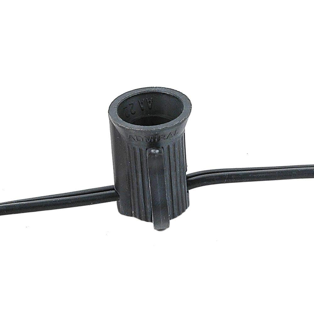 250FT C9 Christmas Light Reel with 6 Inch Spacing - Commercial Grade Outdoor Holiday Decorations (Black Wire, E17 Base) - Perfect for Rooflines, Trees & Holiday Displays