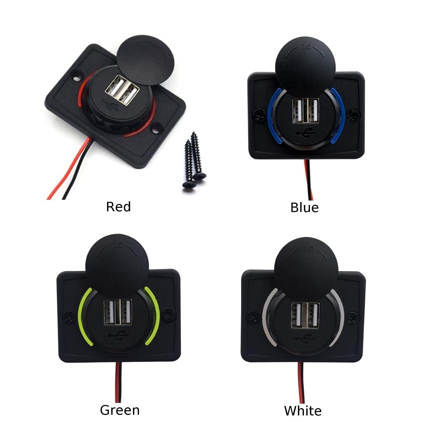 Universal Car Charger 12V-24V Dual USB 3.1A Fast Charging - Waterproof Nylon Car Charger for Cars, Trucks, Boats, RVs & Campers (Green) - Perfect for Road Trips, Camping & Marine Use