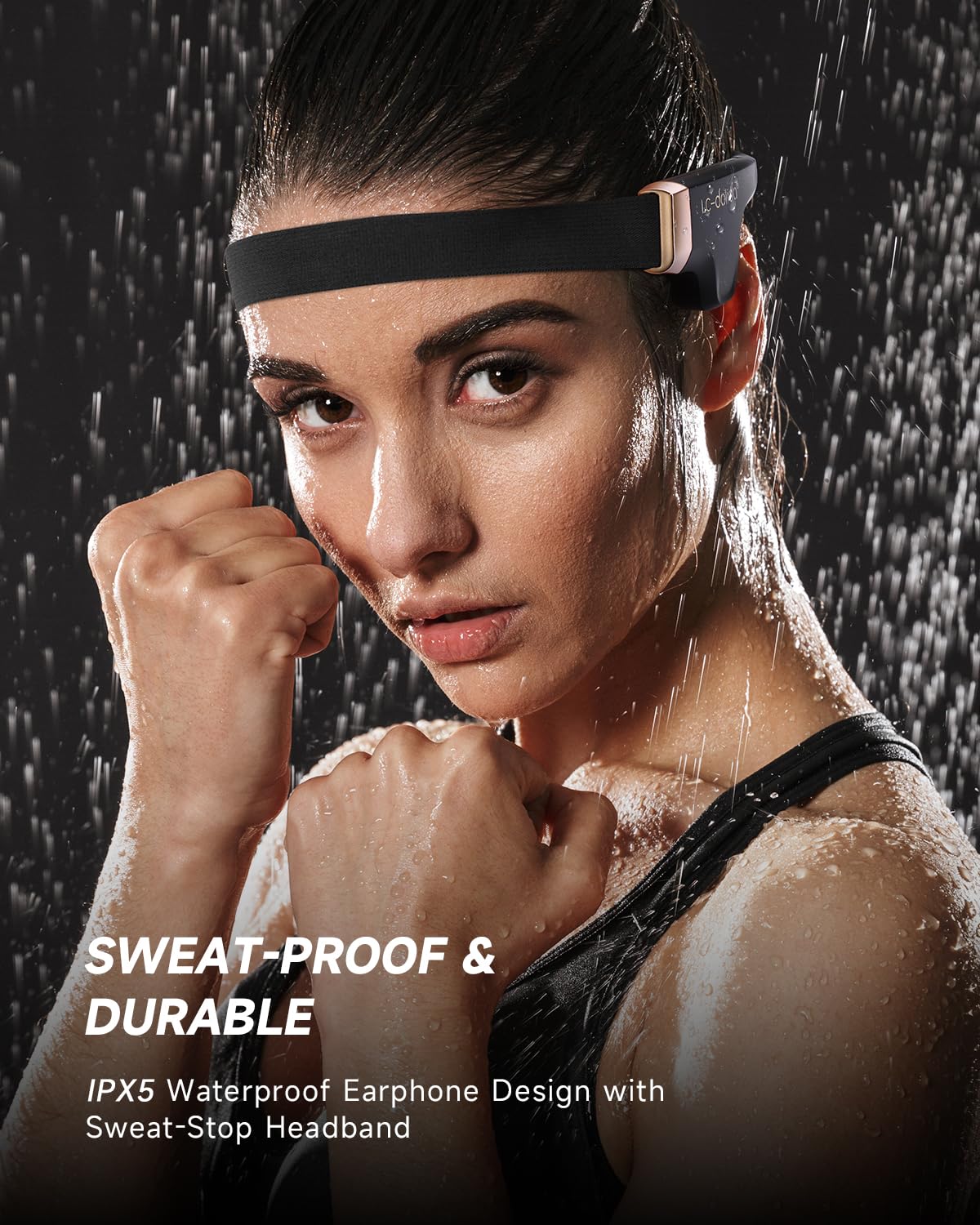 LC-dolida Open Ear Wireless Bluetooth Headphones - Sport Headband Headphones with Premium Sound, Air Conduction Technology for Running, Workout, Cycling & Outdoor Activities
