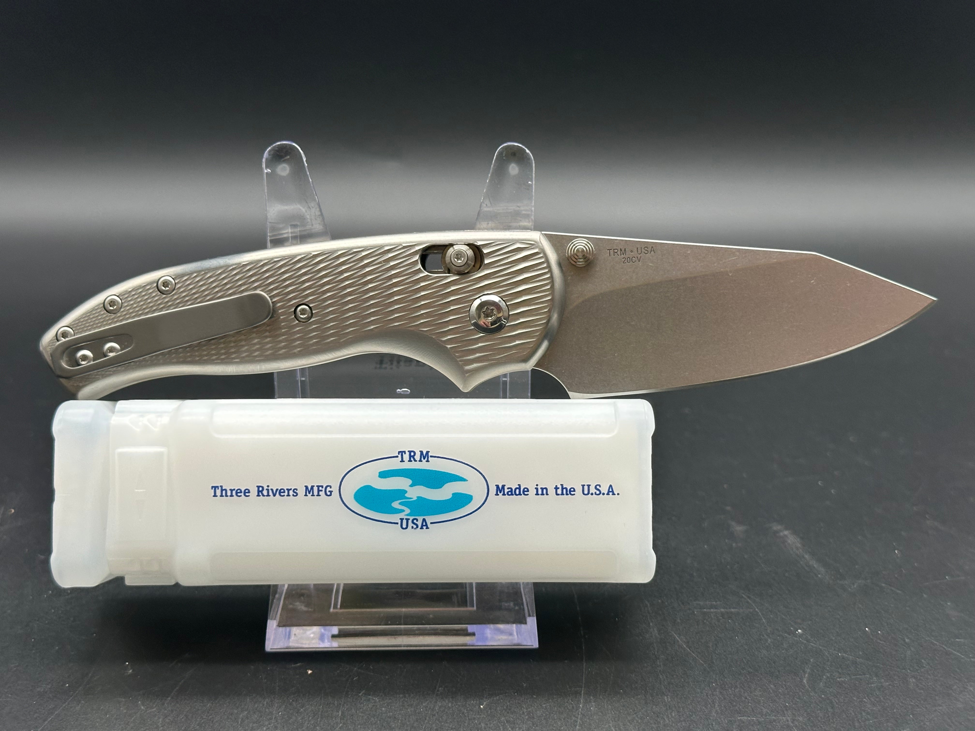 TRM Titanium Shadow Mike Irie Custom Hollow Ground Knife - Premium EDC Folding Pocket Knife for Outdoor Camping, Hunting & Survival Gear