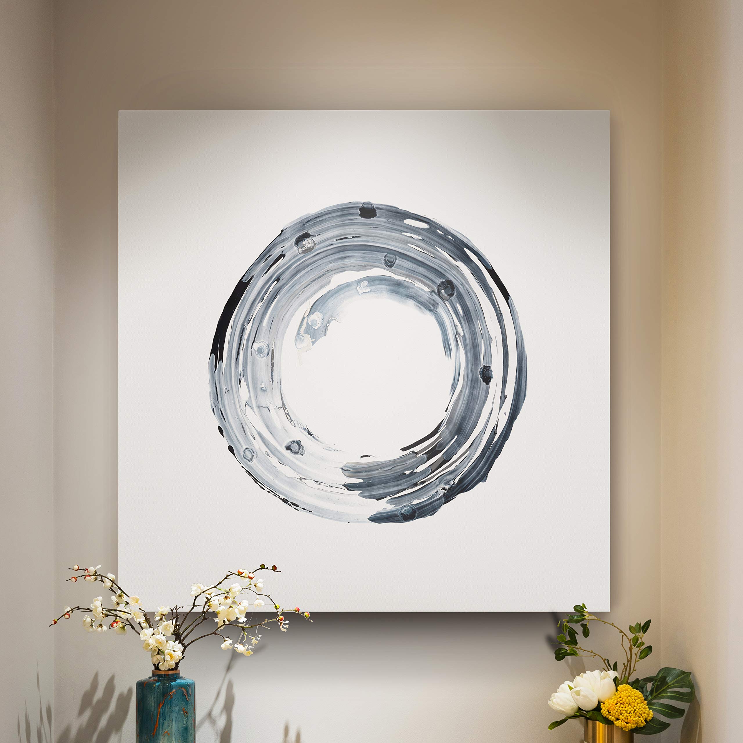 Encircle I' Gallery Wrapped Canvas Abstract Wall Art - Modern Home Decor for Living Room, Bedroom & Office - Ready to Hang Large Contemporary Painting