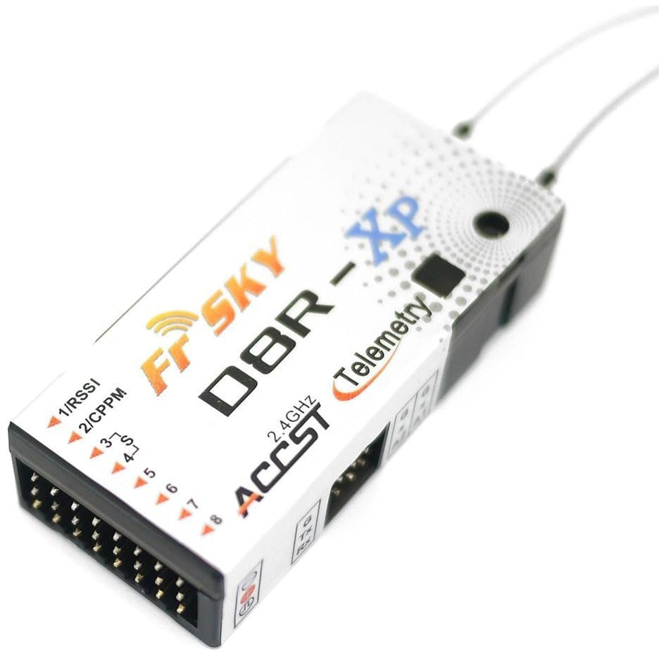 FrSky D8R XP 2.4Ghz Receiver with Telemetry - Compatible with RC Drones, Airplanes, and Quadcopters for Long-Range Control