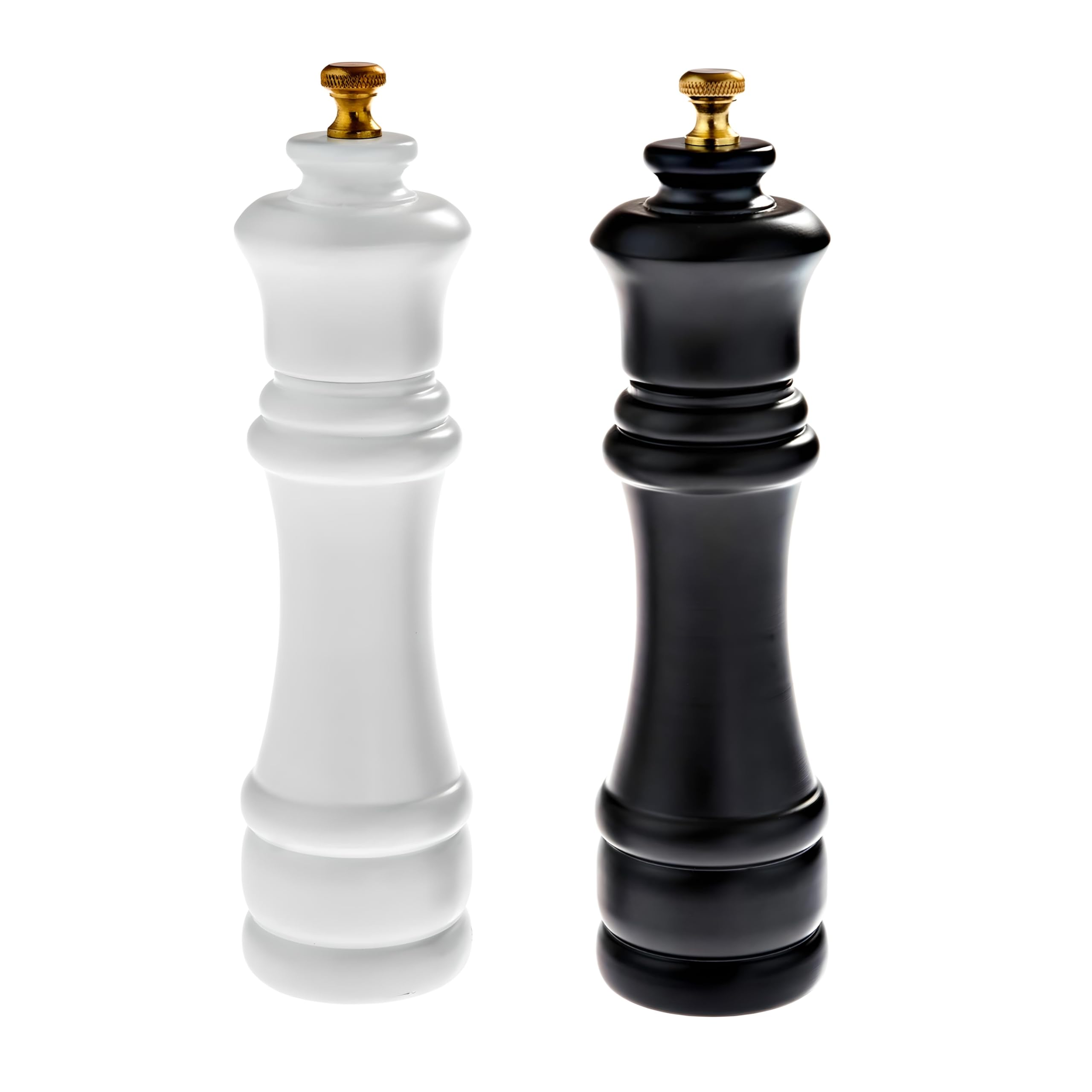 Premium Wooden Salt and Pepper Grinder Set - 8 Inch Adjustable Manual Mill with Ceramic Grinding Core - Refillable Spice Shakers for Kitchen, Dining & Gifting (2-Pack) - Perfect for Home Cooking, Restaurants and Dinner Parties