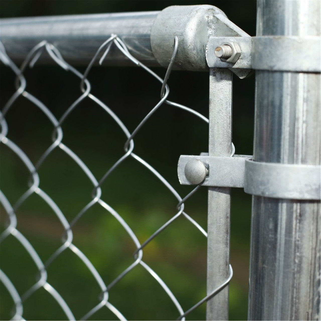 Aleko 4x50 FT Galvanized Steel Chain Link Fence Complete Kit - 11.5 Gauge Heavy Duty Security Fencing for Backyard, Garden & Property Protection (KITCLF115G4X50) - Perfect for Residential, Commercial & DIY Installation Projects