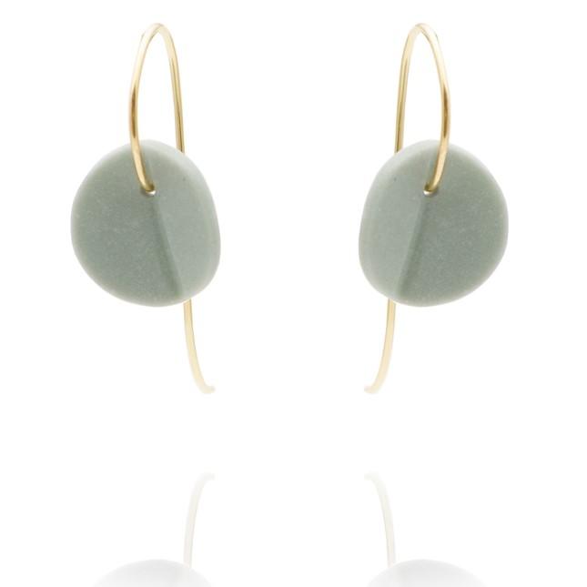Eucalyptus Small Porcelain Earrings - Handmade Ceramic Dangle Earrings for Women | Perfect for Boho, Wedding & Everyday Wear
