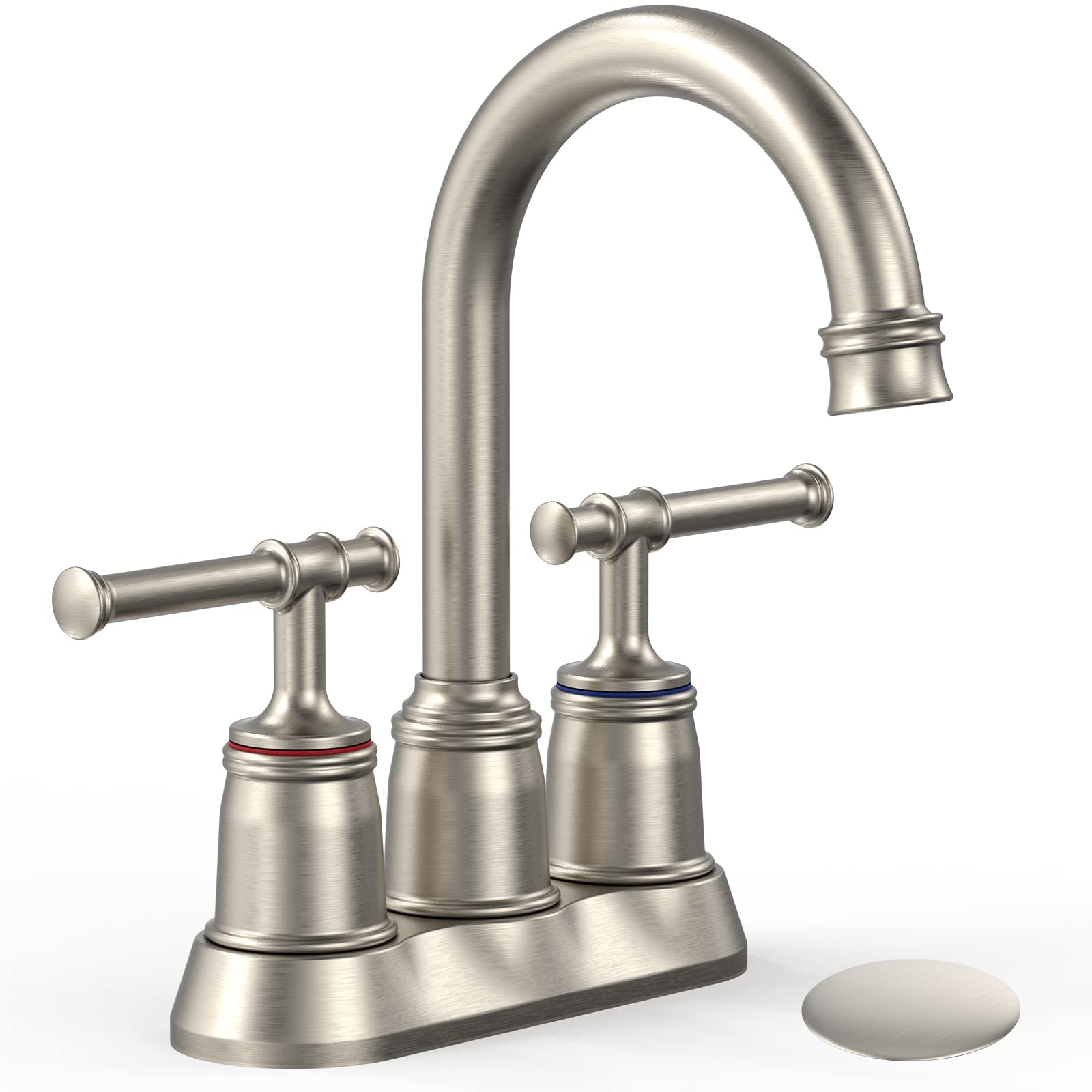 GARVEE 4-Inch Centerset Bathroom Faucet - 2 or 3 Hole Installation - Brushed Nickel Finish - Perfect for Vanity Sinks & Powder Rooms