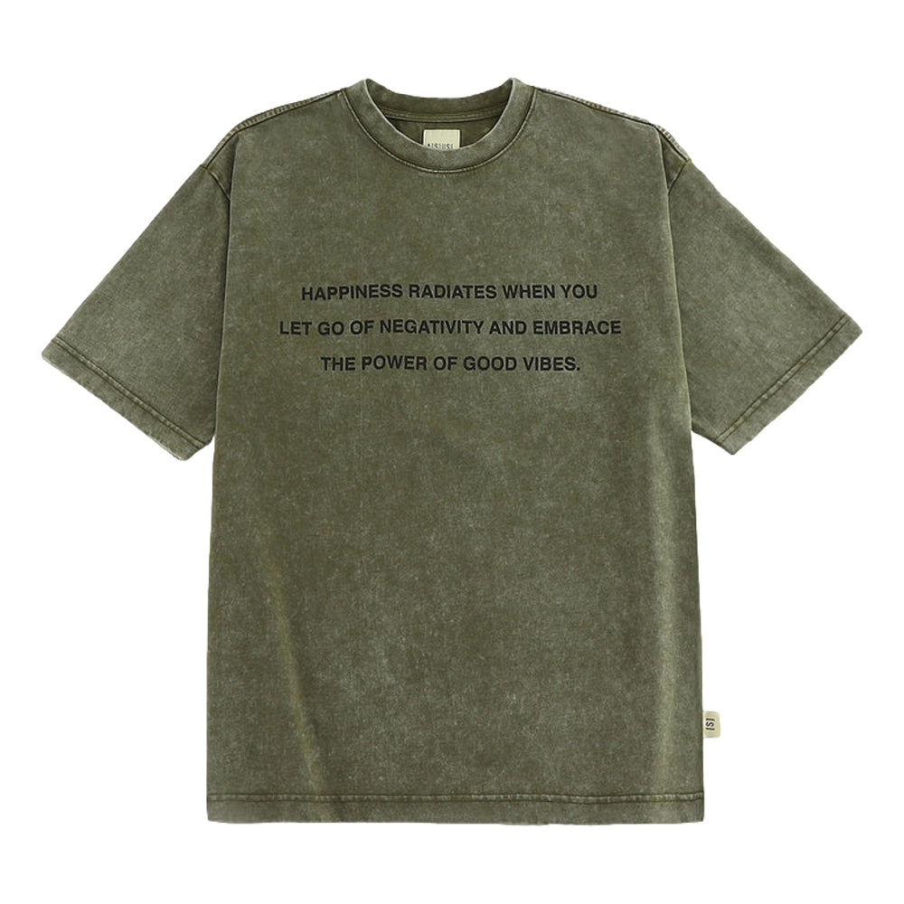 ASUSL Snow Wash Good Vibes Tee - Green Cotton T-Shirt for Men & Women - Casual Streetwear for Everyday Wear & Outdoor Activities